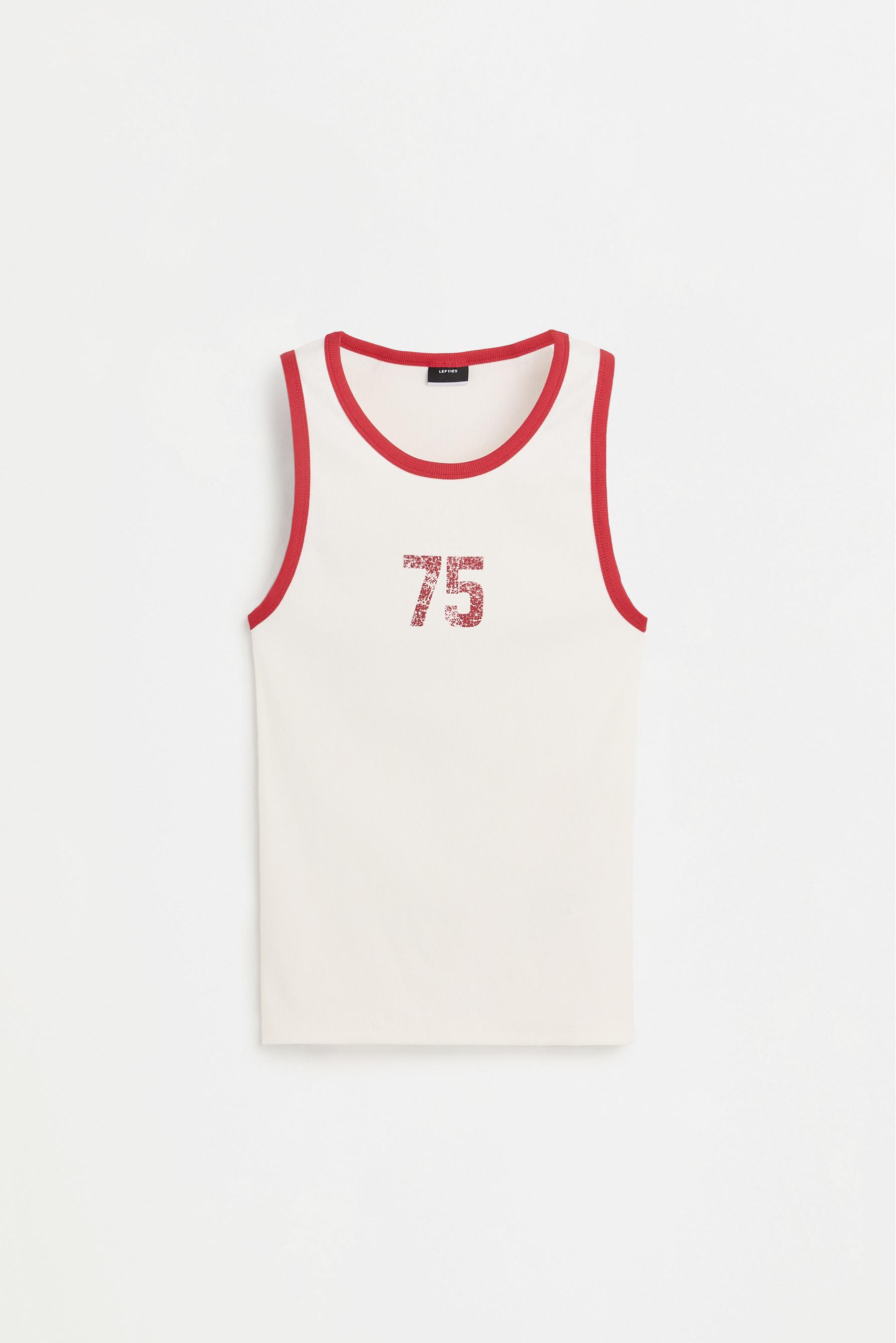 Printed strappy T-shirt — OFF WHITE