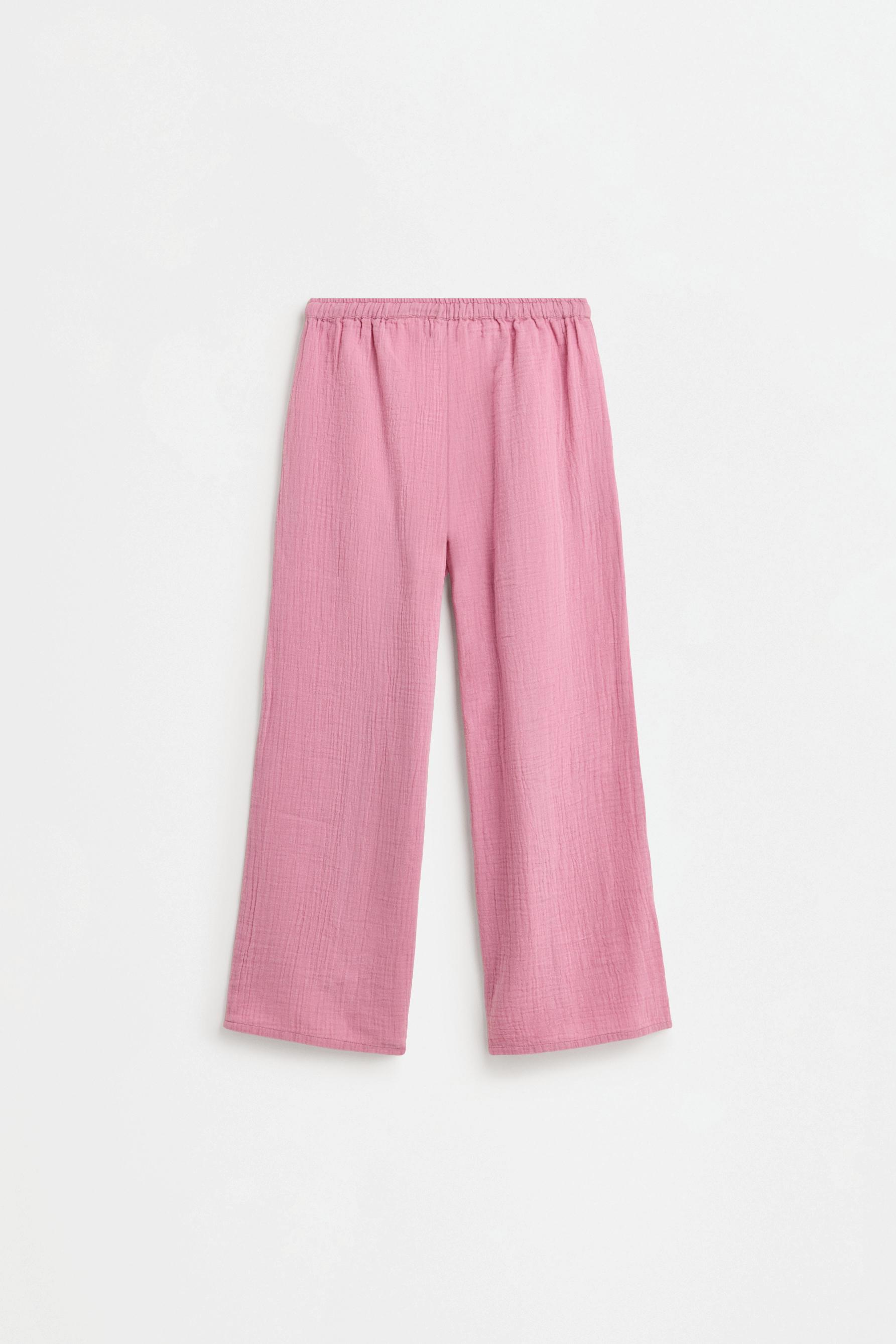 Swiss embroidery trousers — PALE PINK
