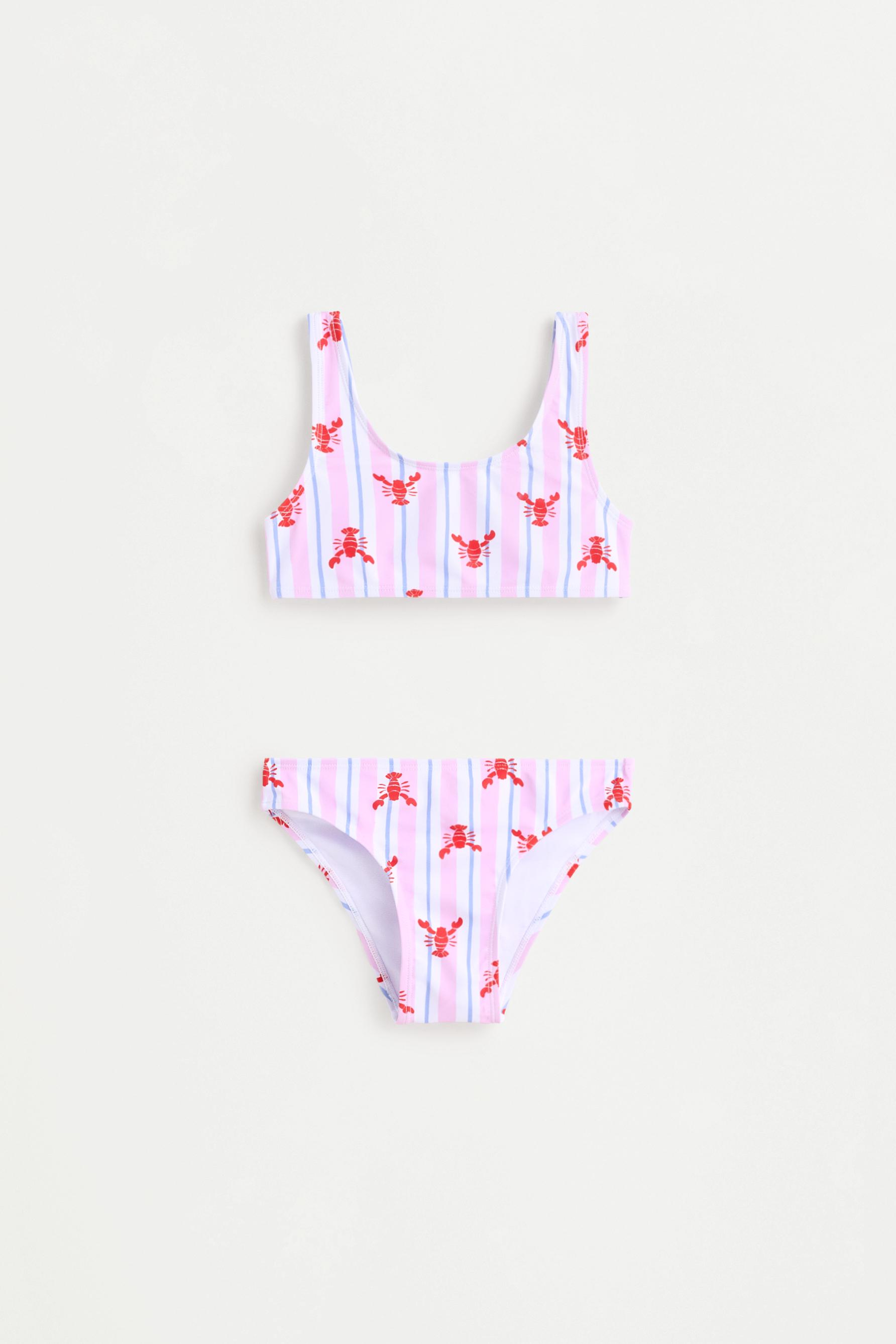 Striped print bikini — PINK