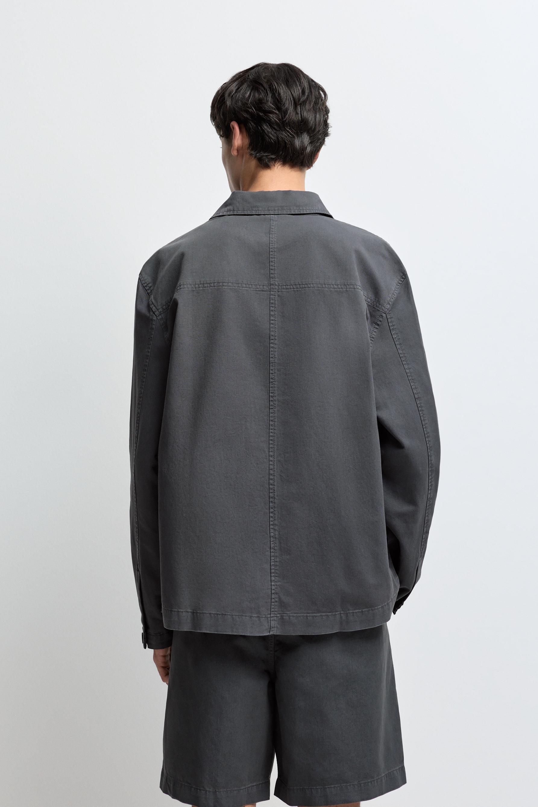 Linen blend overshirt — ANTHRACITE GREY