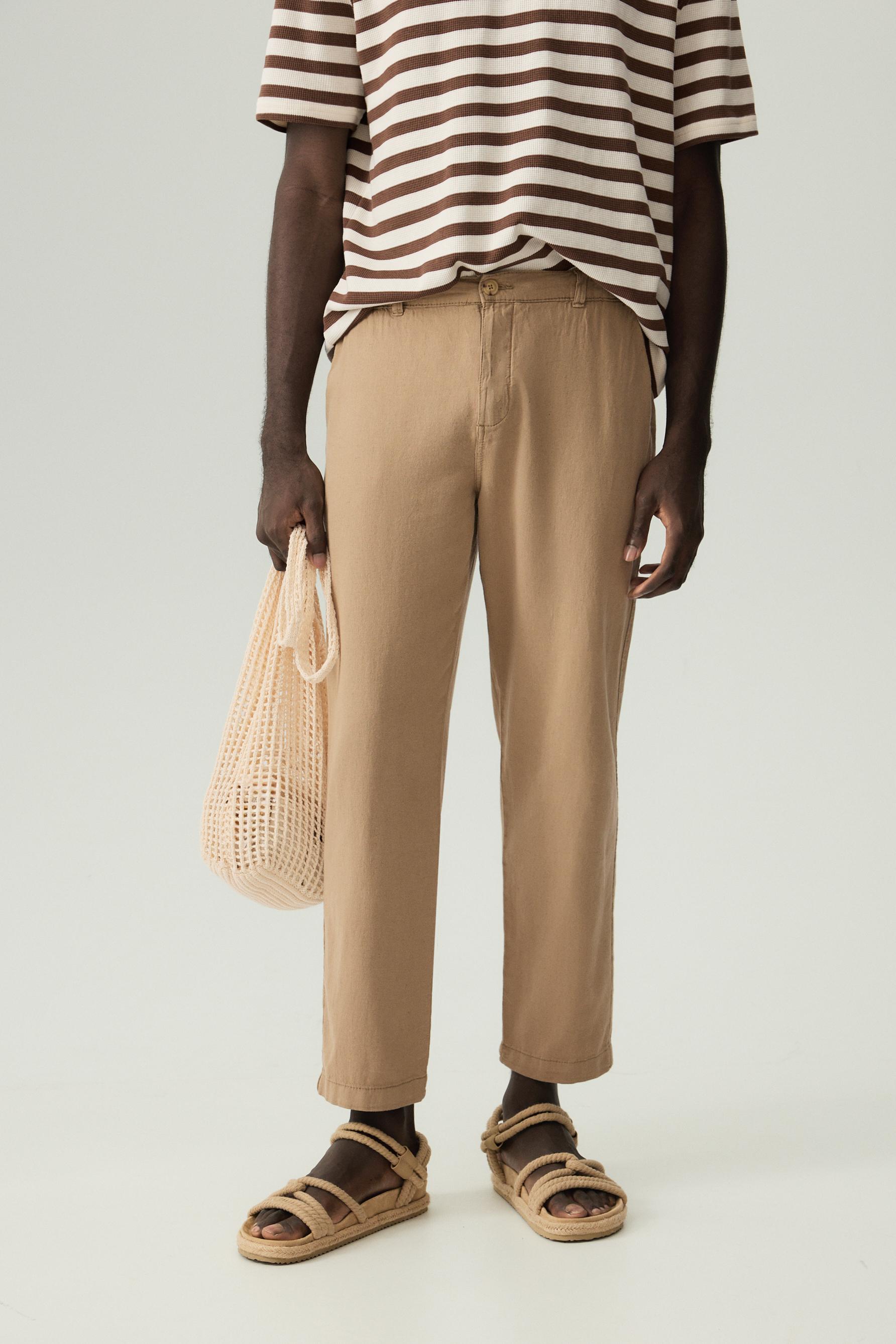 Pantalón chino algodón - lino