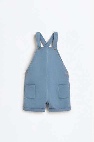 Plush dungarees and T-shirt set — STEEL BLUE 3
