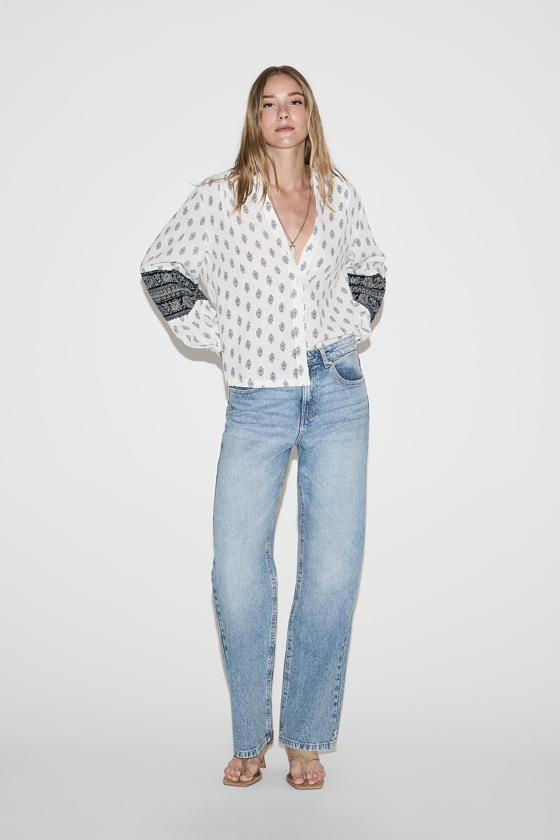 Rustic shirt with sleeve tape — BLUE