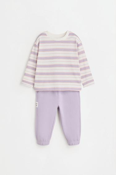 5-pack of mixed T-shirt and fleece jogger sets — PALE PINK 11