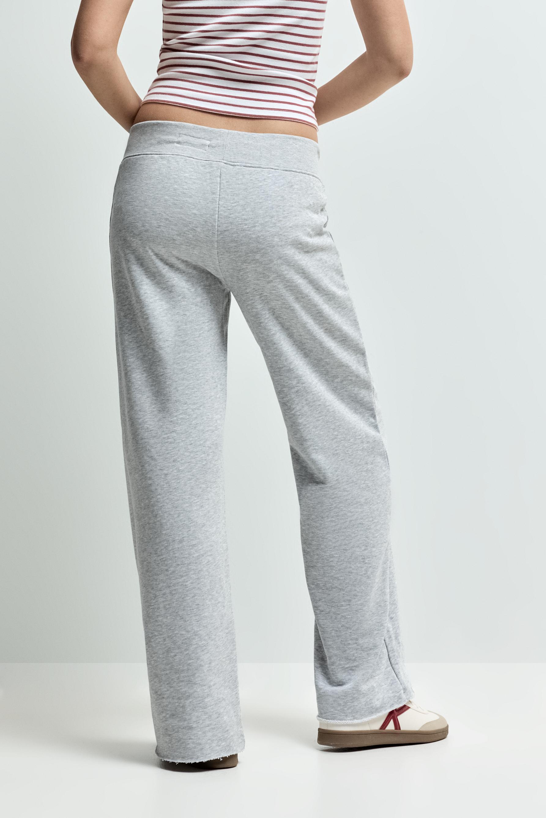 Wide-leg tracksuit trousers — GREY MARL