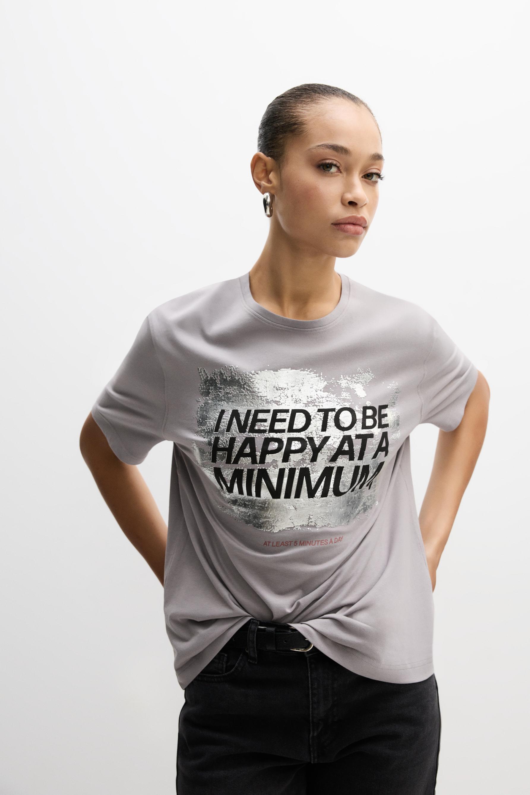 Camiseta estampado metalizado