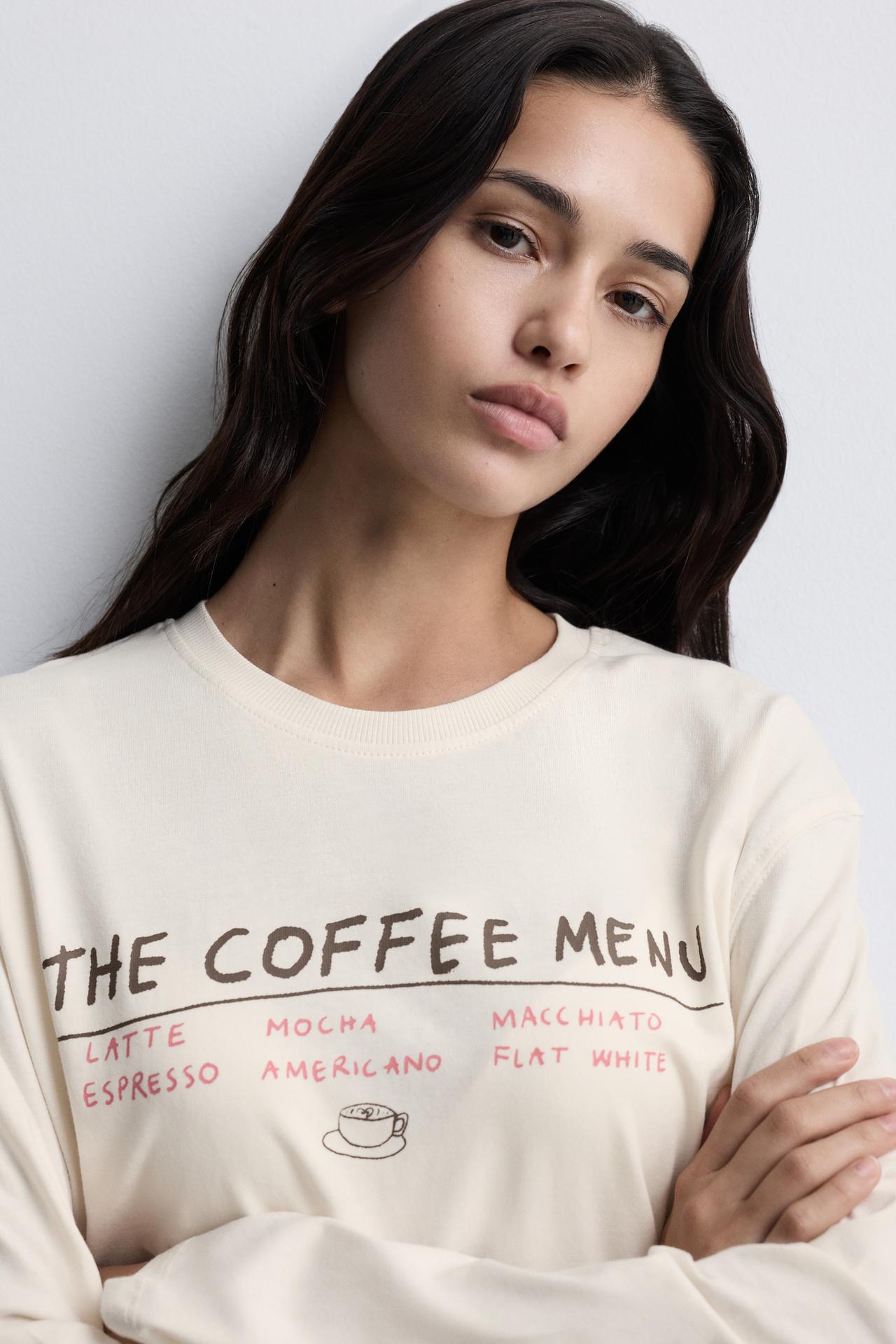 Long printed pyjamas — WHITE/WHITE