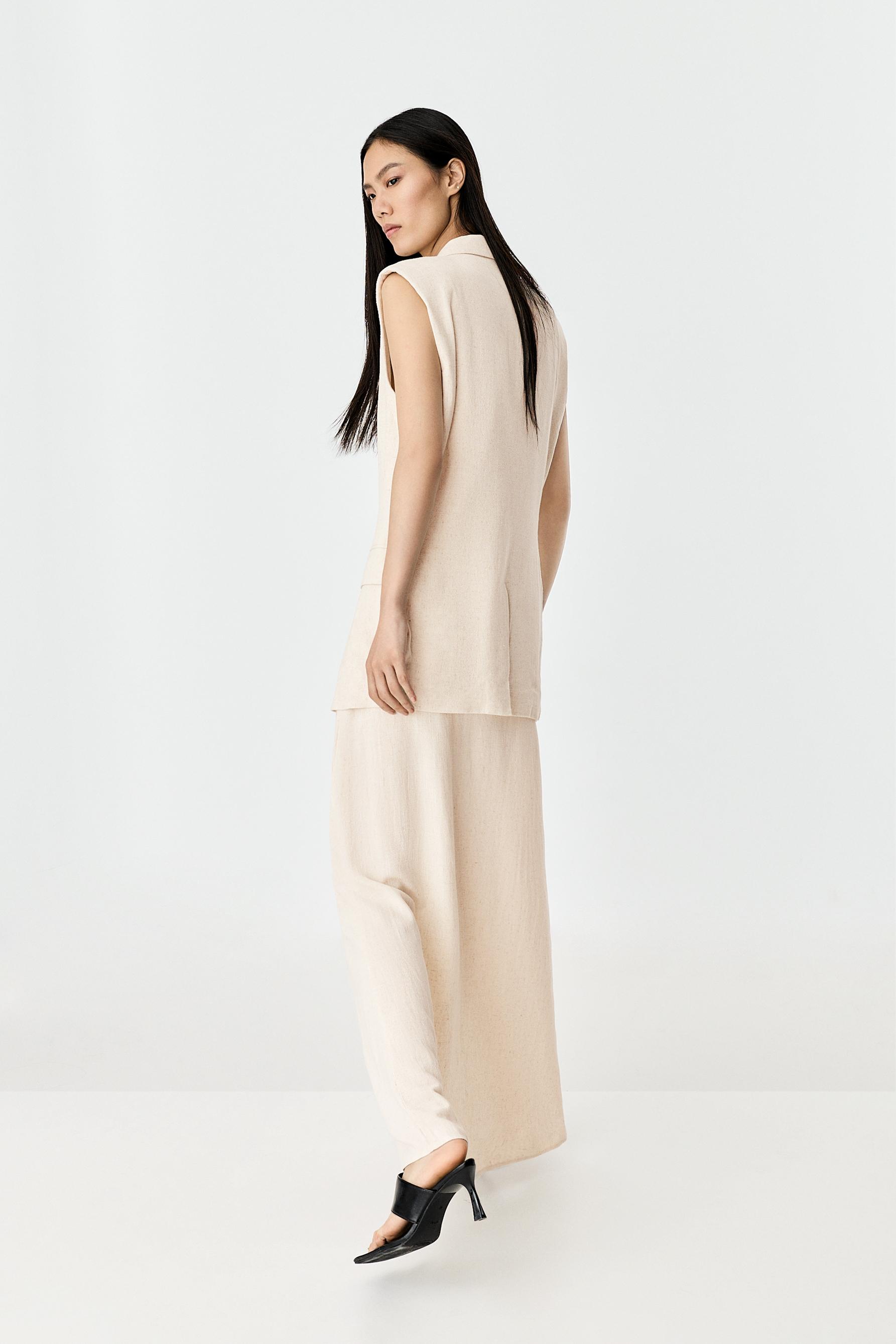 Rustic midi skirt — BEIGE