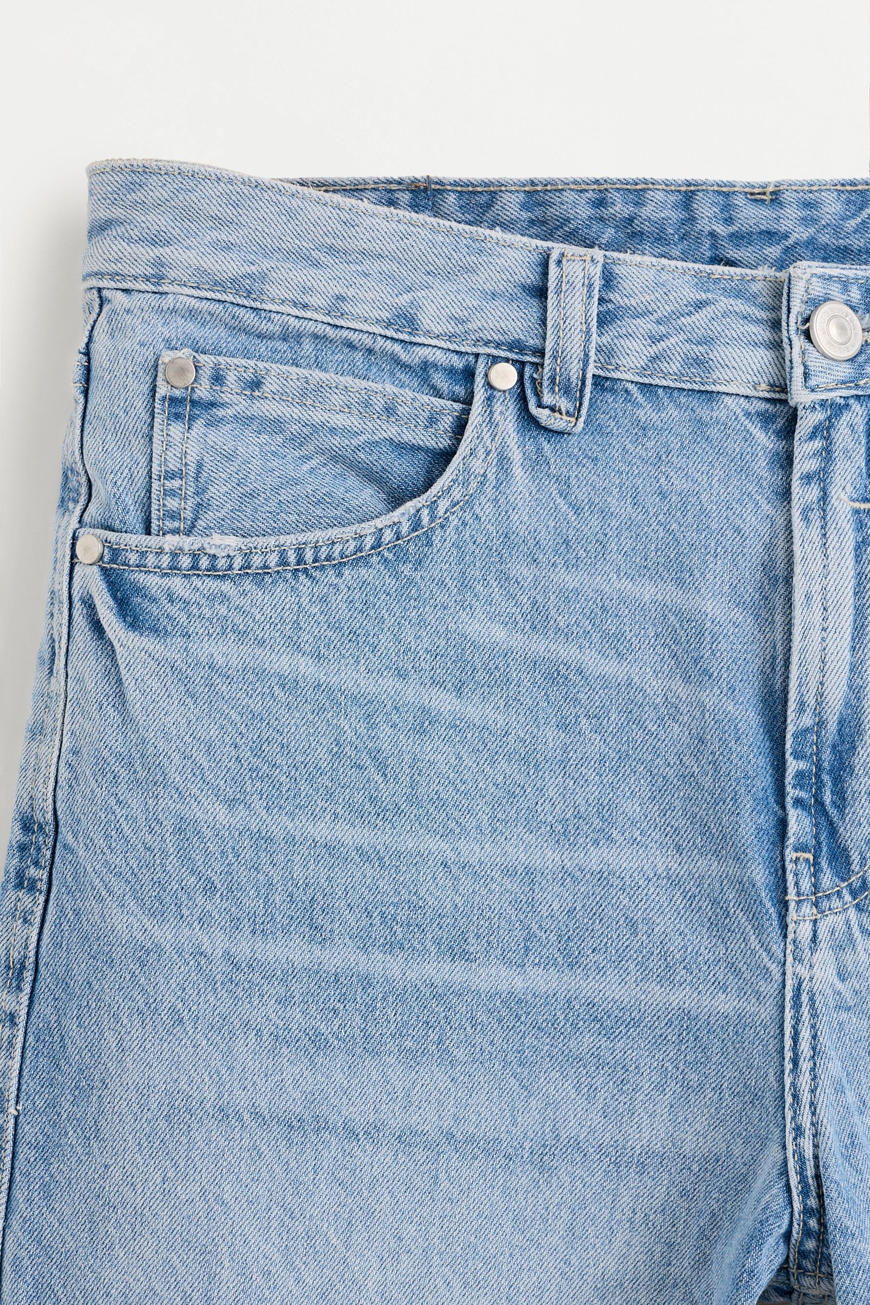 Straight denim Bermuda shorts — SKY BLUE