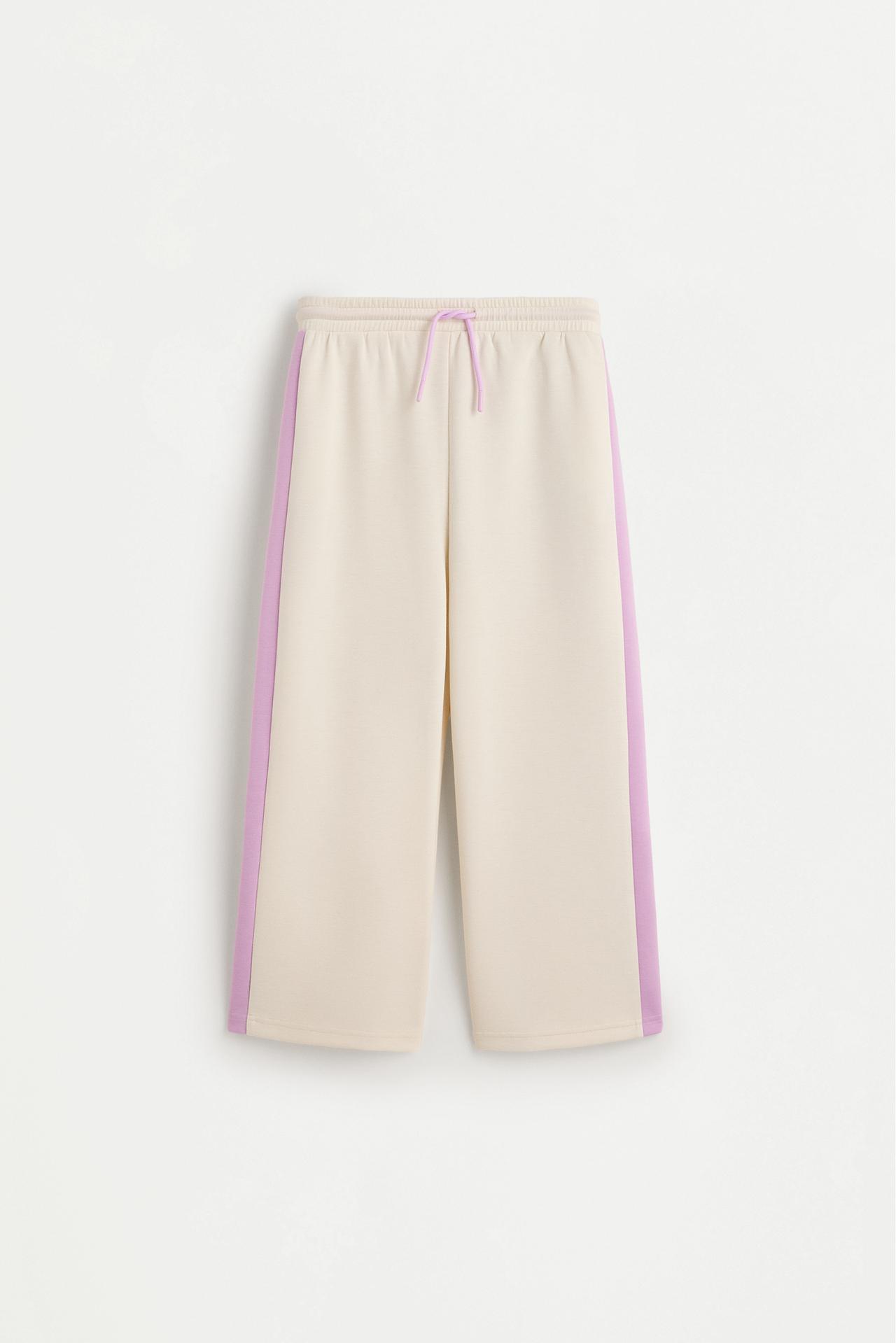Wide-leg trousers with side stripes — OFF WHITE