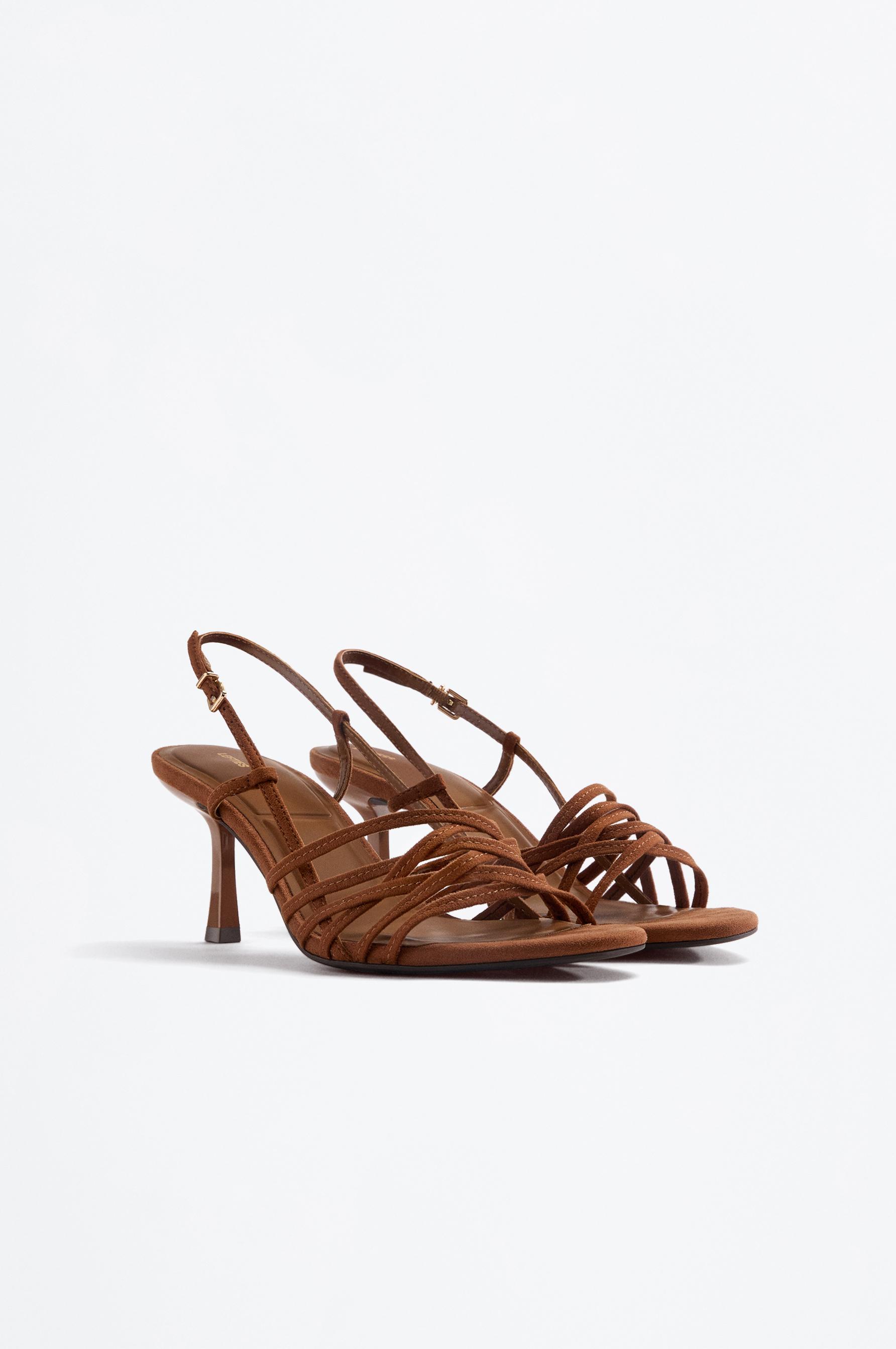 Multi-strap heel sandal — LEATHER