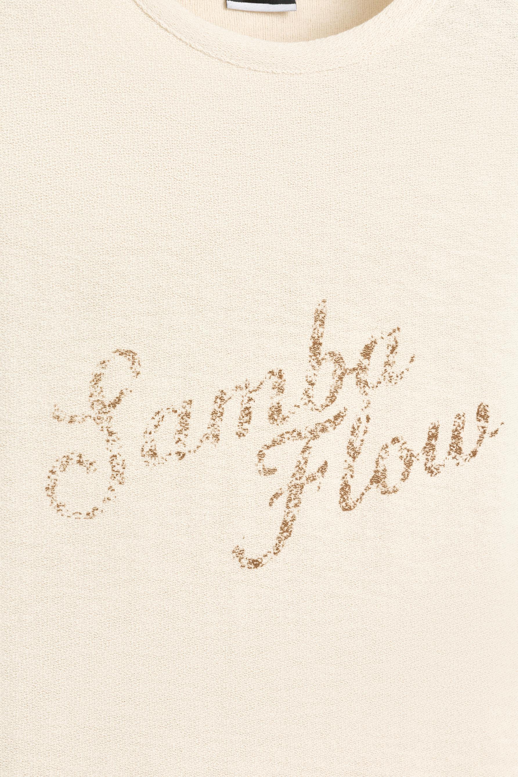 Printed sleeveless T-shirt — VANILLA