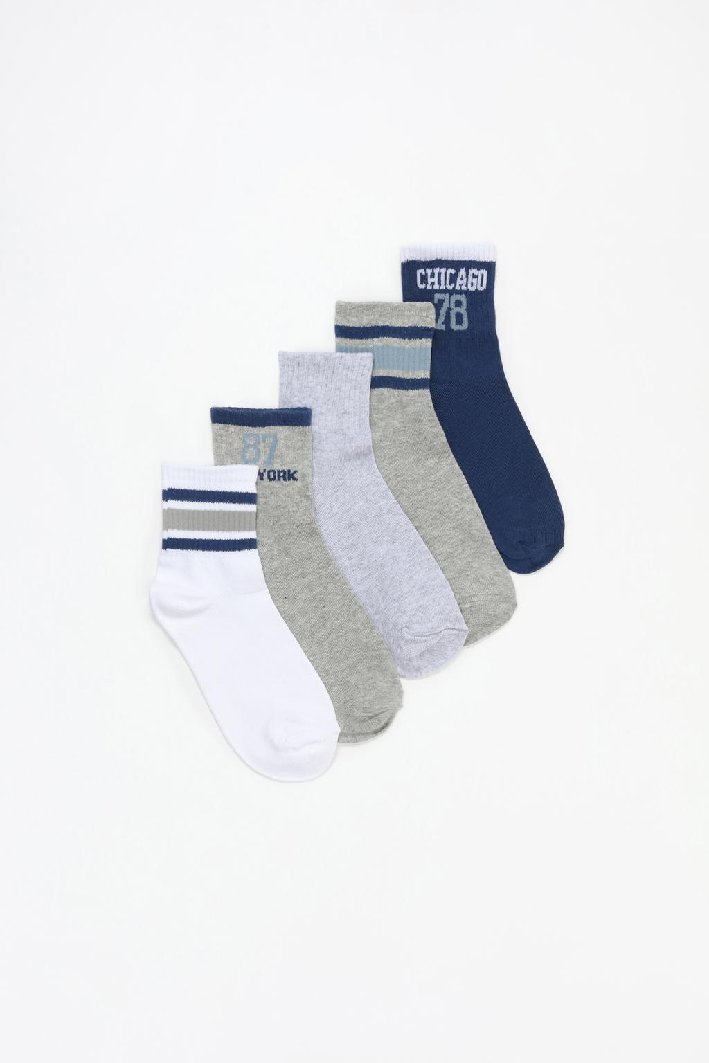 Pack of 5 pairs of long printed socks