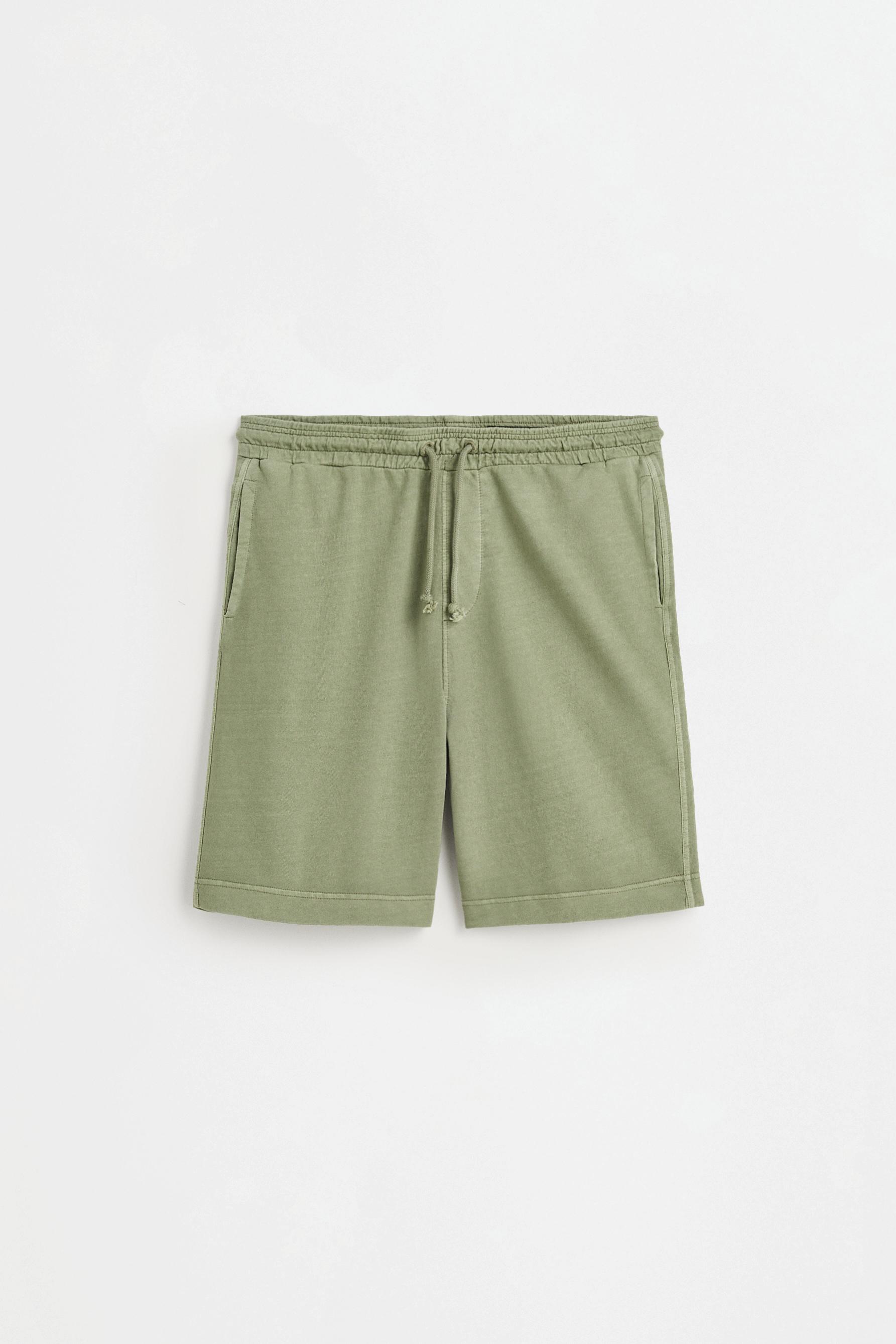 Faded-effect tracksuit Bermuda shorts — PALE KHAKI