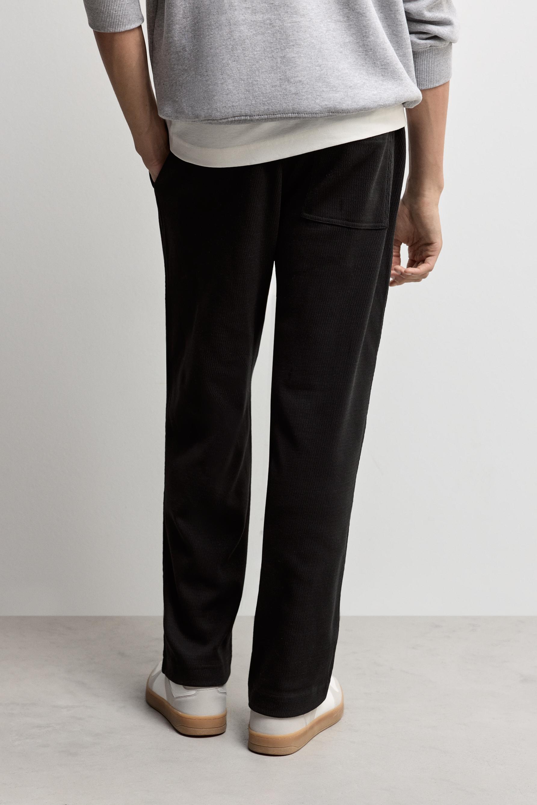Textured tracksuit bottoms — BLACK