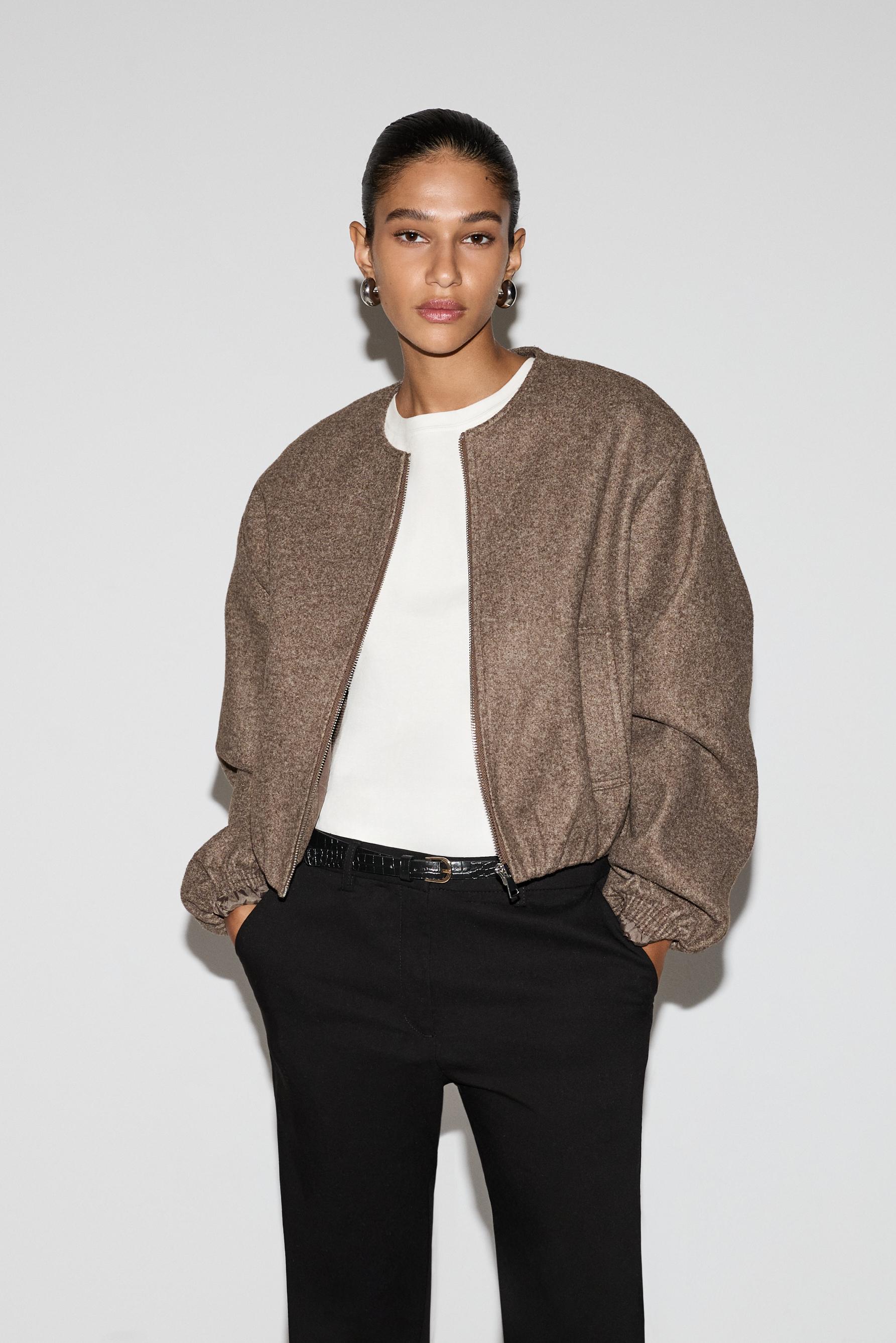 Cazadora bomber paño