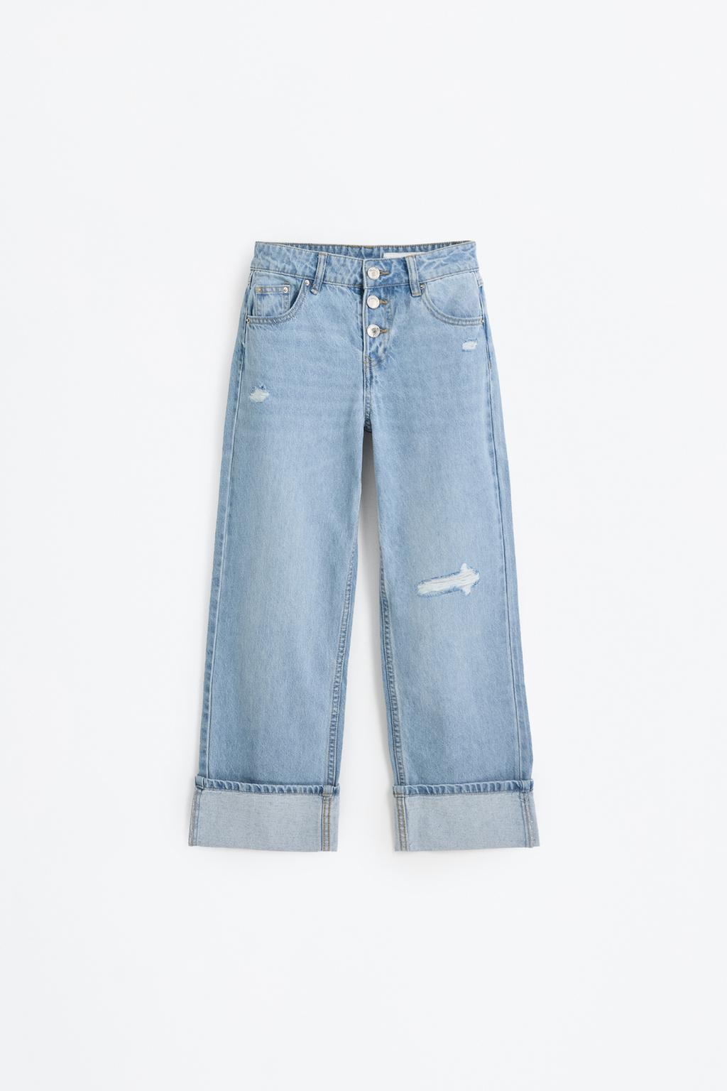 Straight fold-up jeans