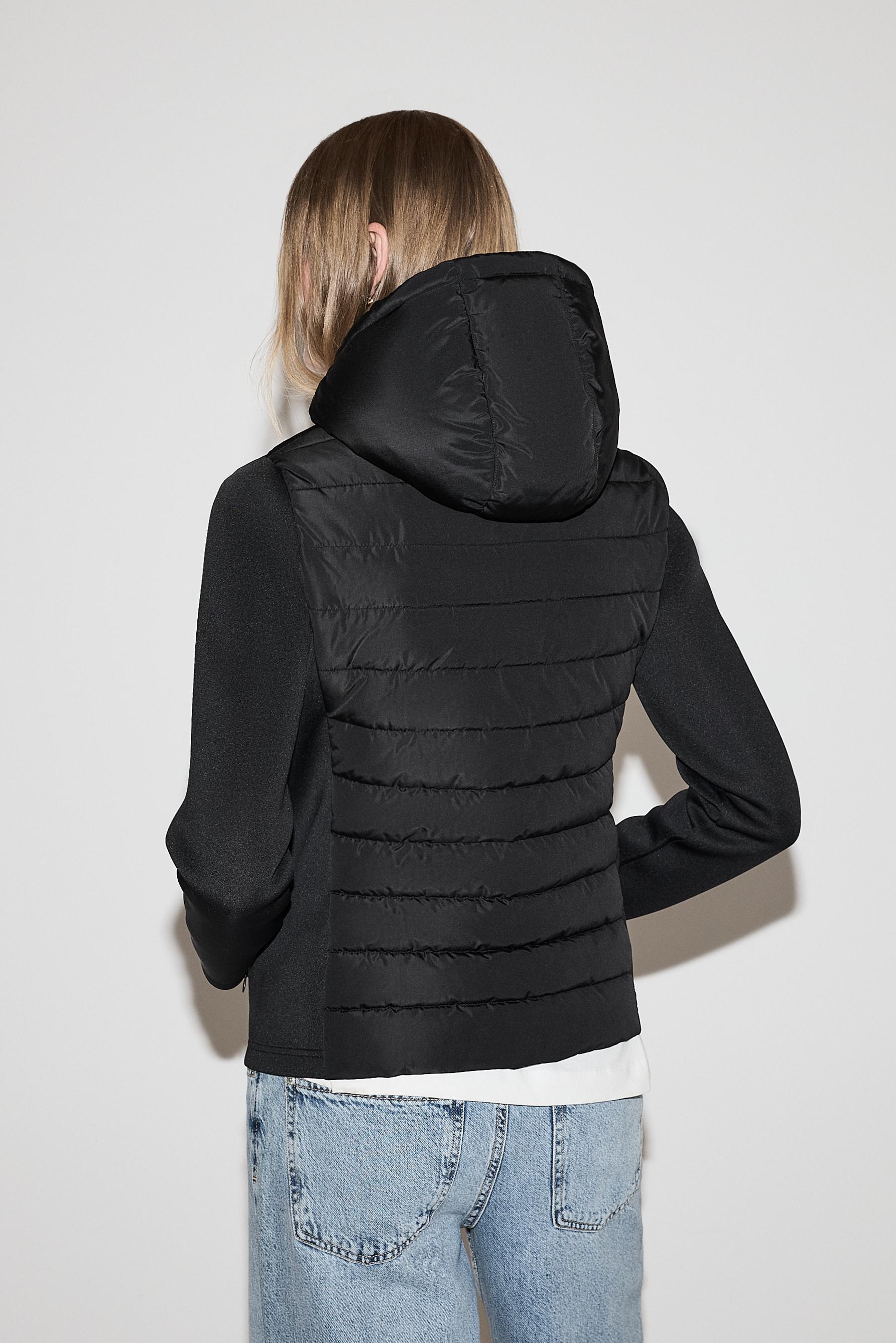 Combined quilted jacket — BLACK