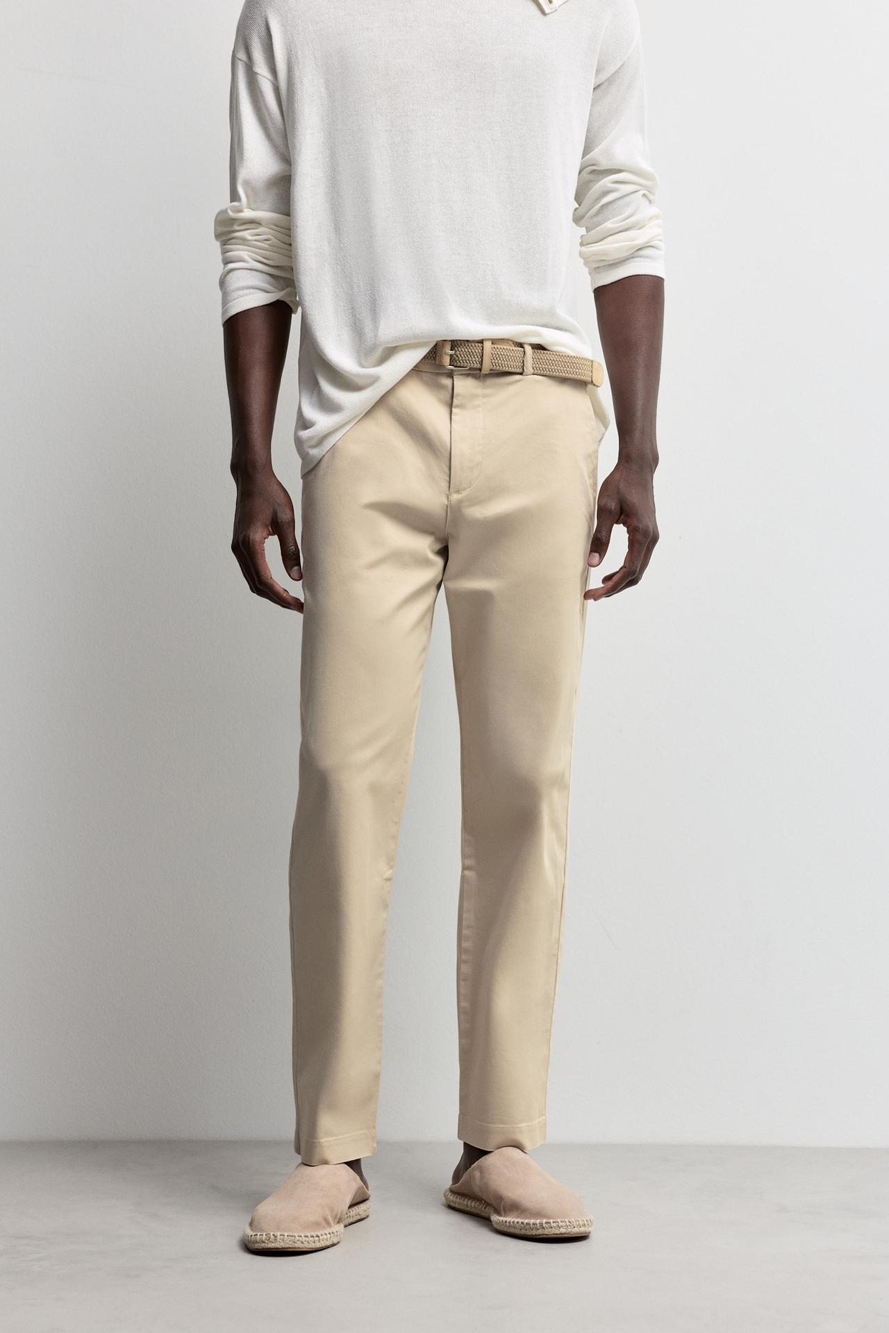Slim fit chino trousers — BEIGE