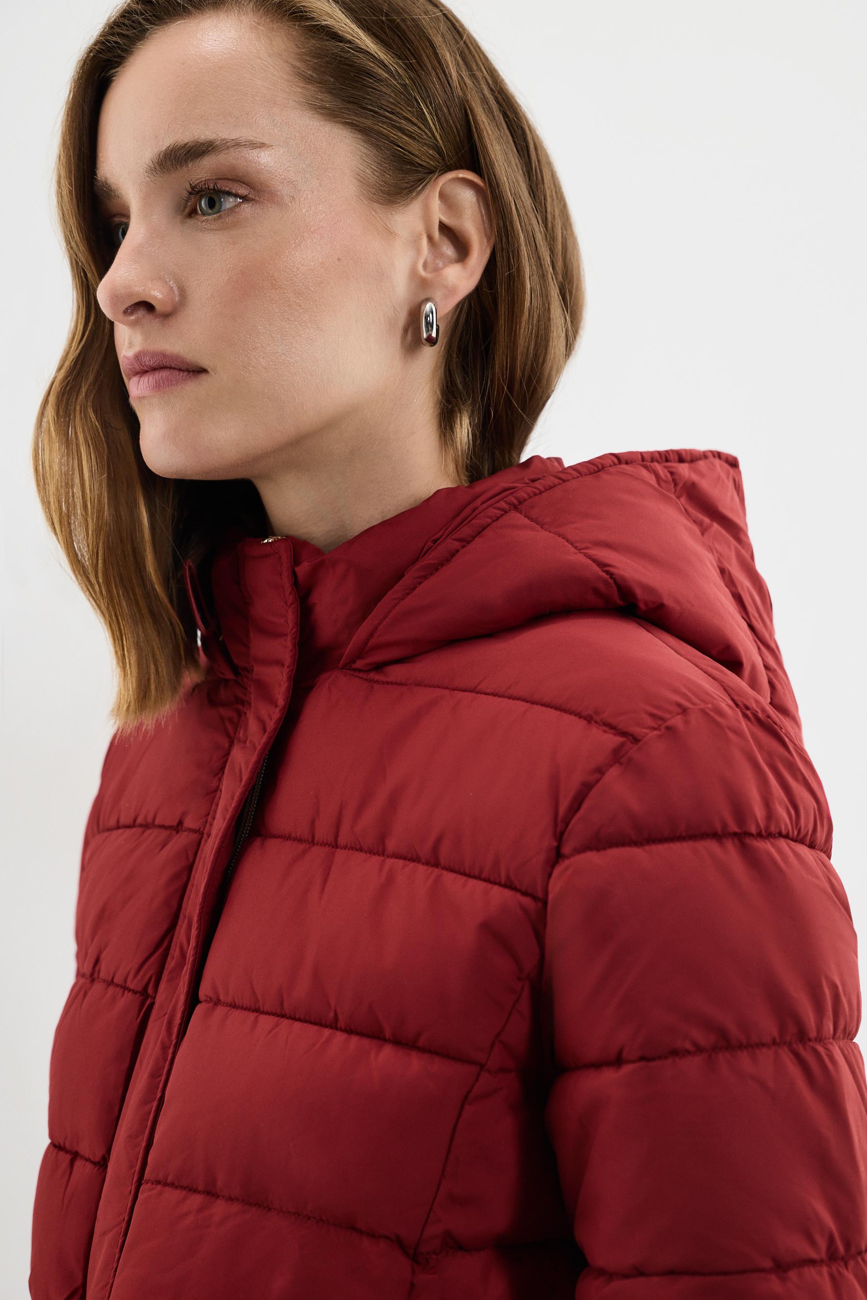 Quilted hooded jacket — BRIGHT RED