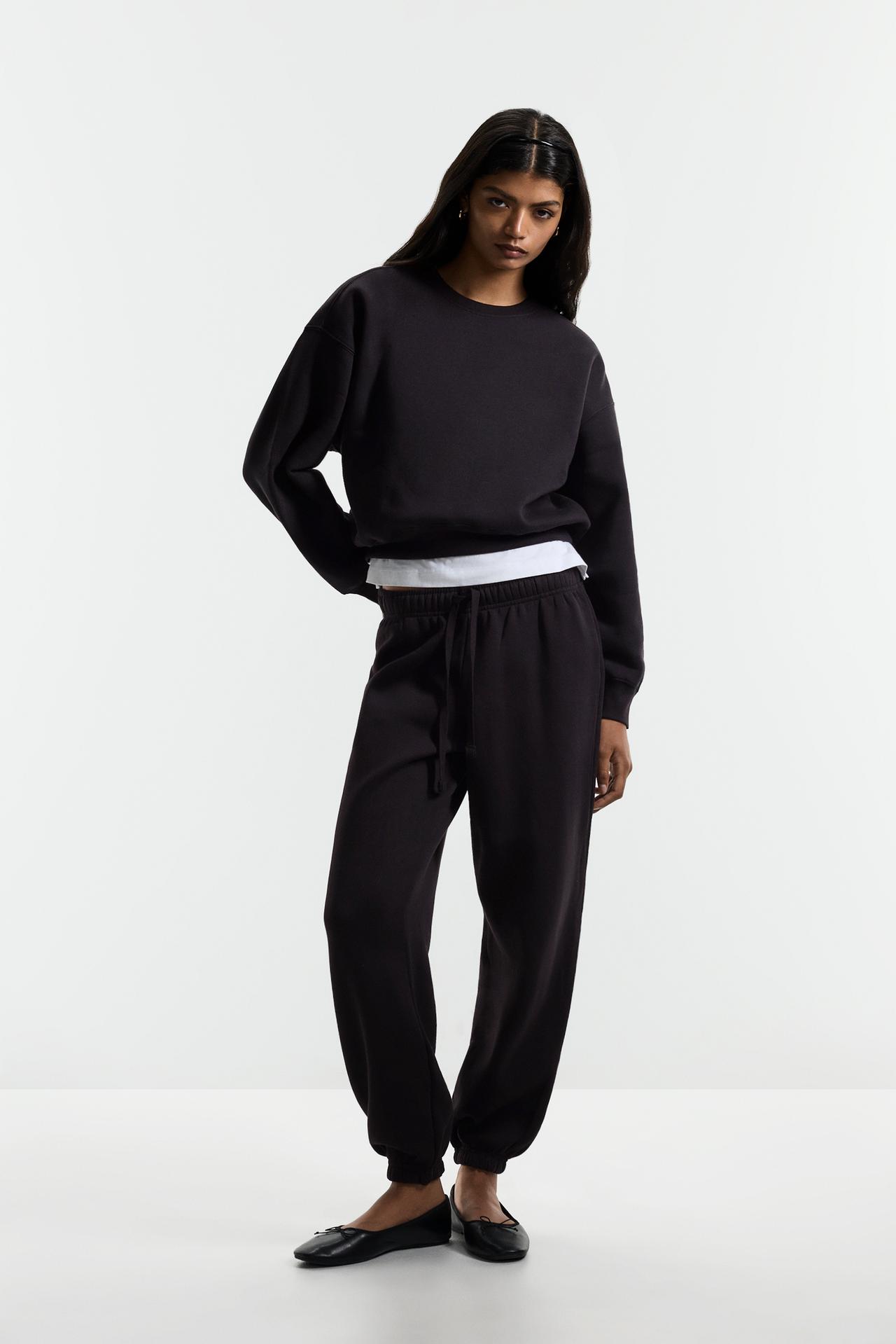 Basic tracksuit sweatshirt — BLACK