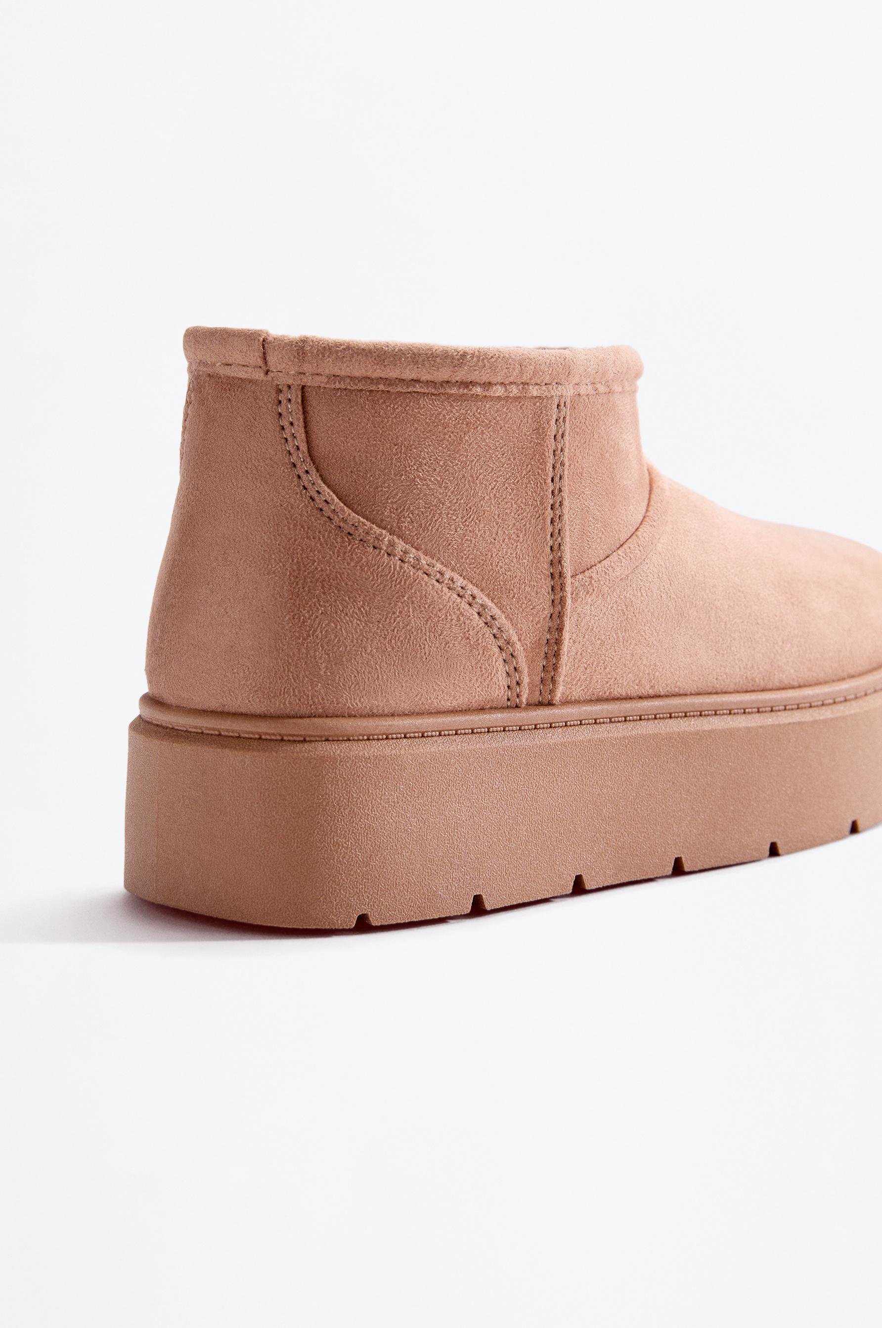 Lined platform ankle boot — EARTH BROWN