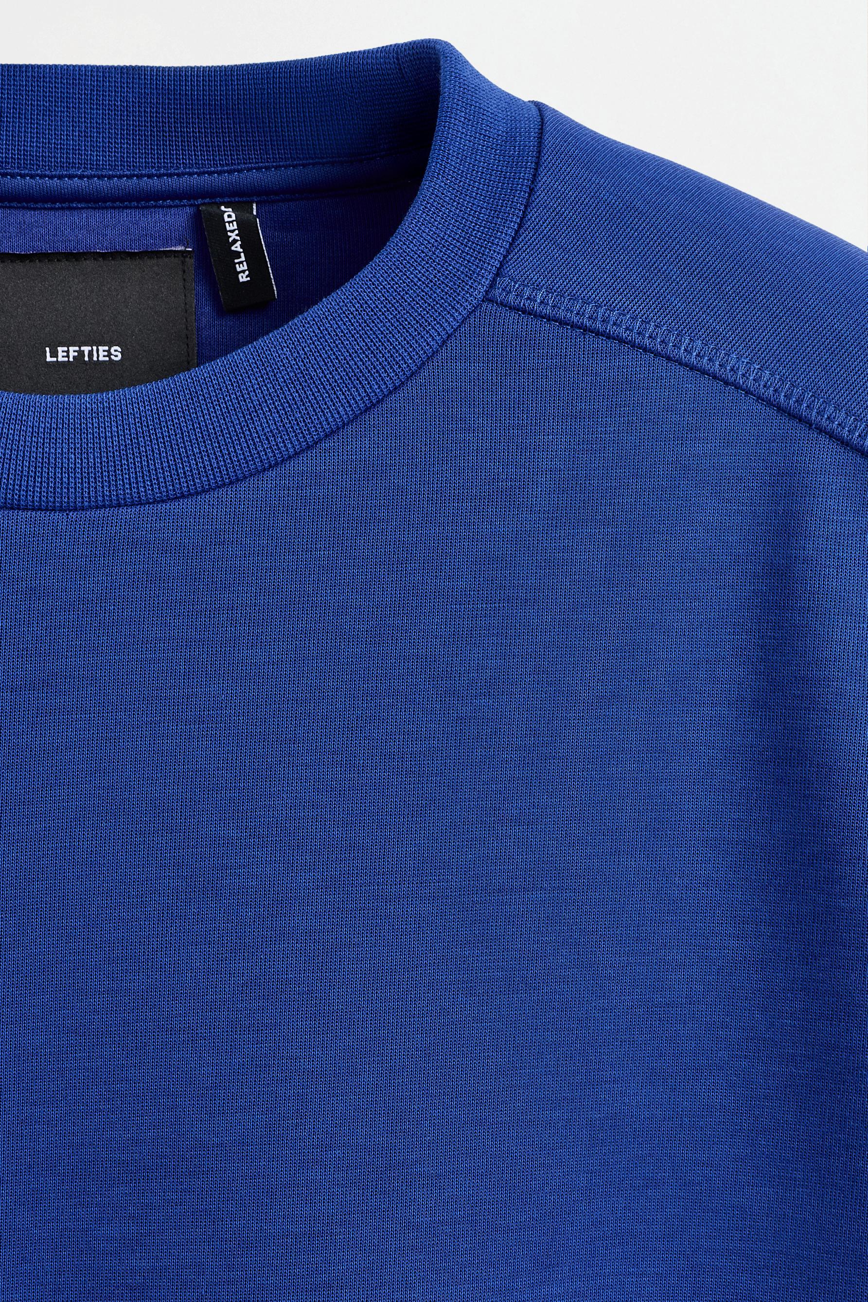 Round neck interlock sweatshirt — COBALT GREY