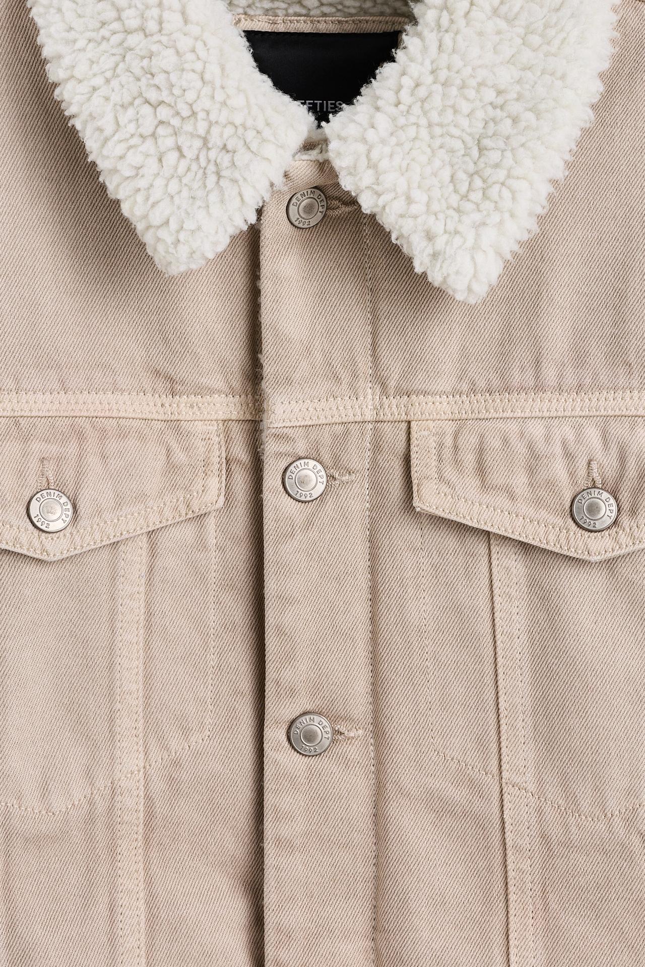 Shearling collar jacket — PALE OCHRE