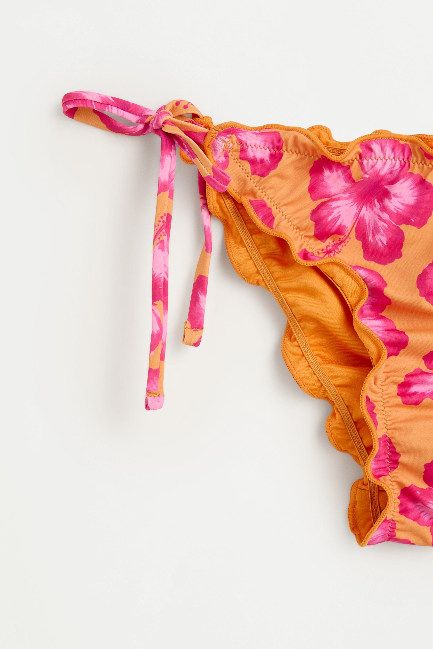 Floral print bikini bottom — ORANGE