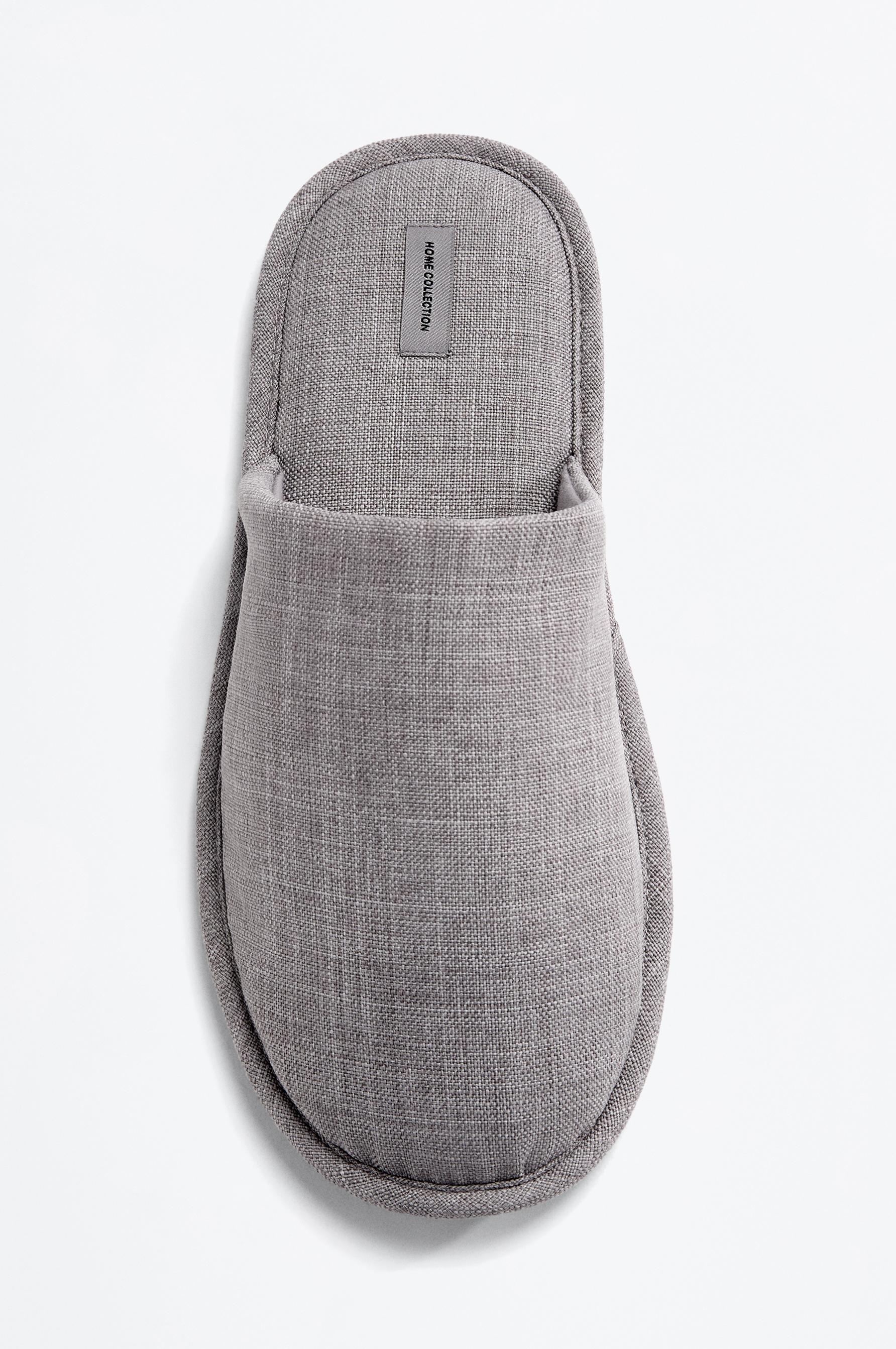 Fabric house slippers — GREY
