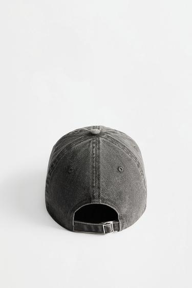 Faded-effect embroidered cap — BLACK 4