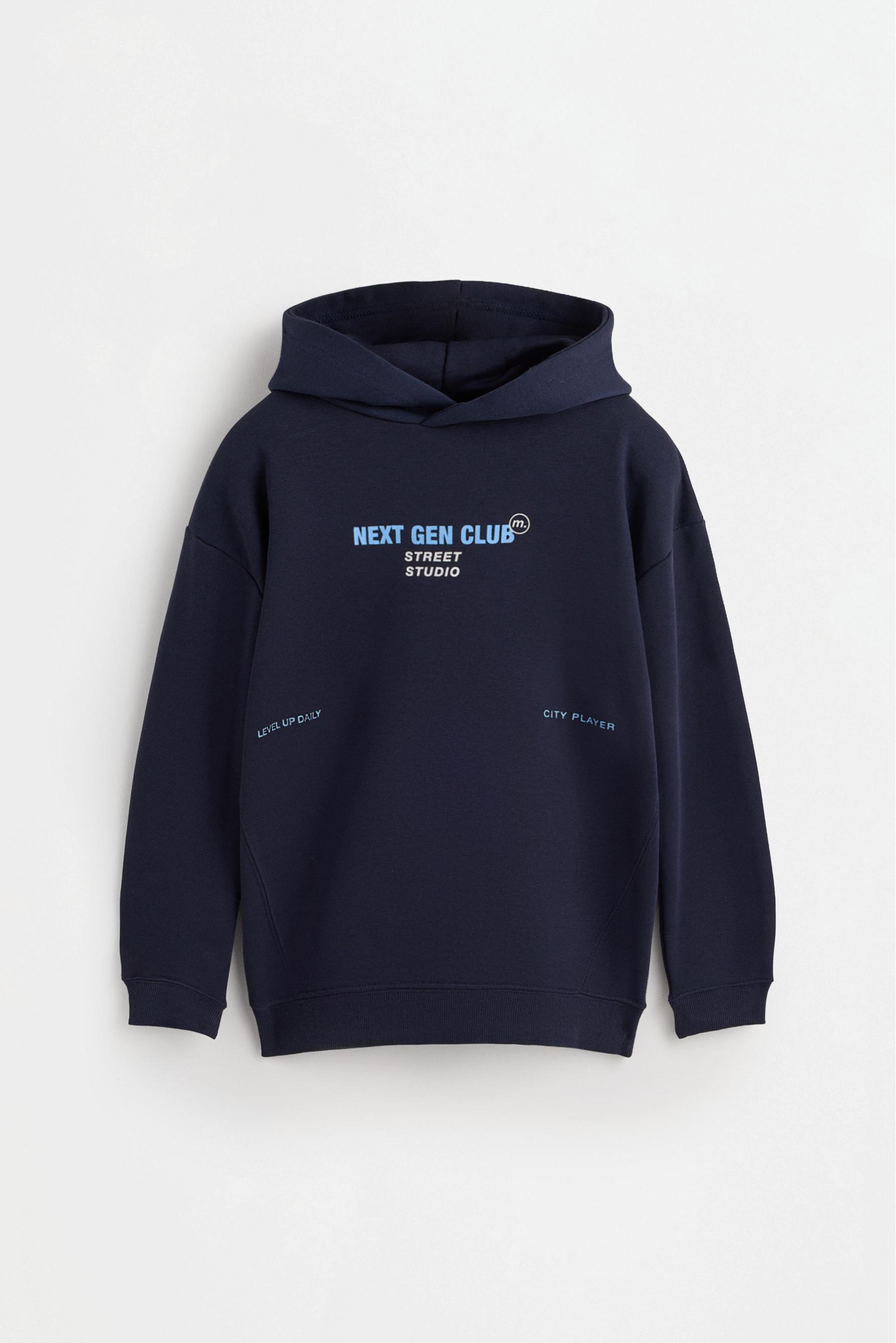 Maxi-print back hoodie — NAVY