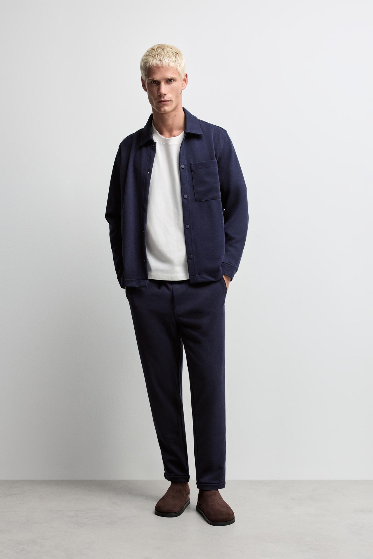 Piqué joggers — NAVY
