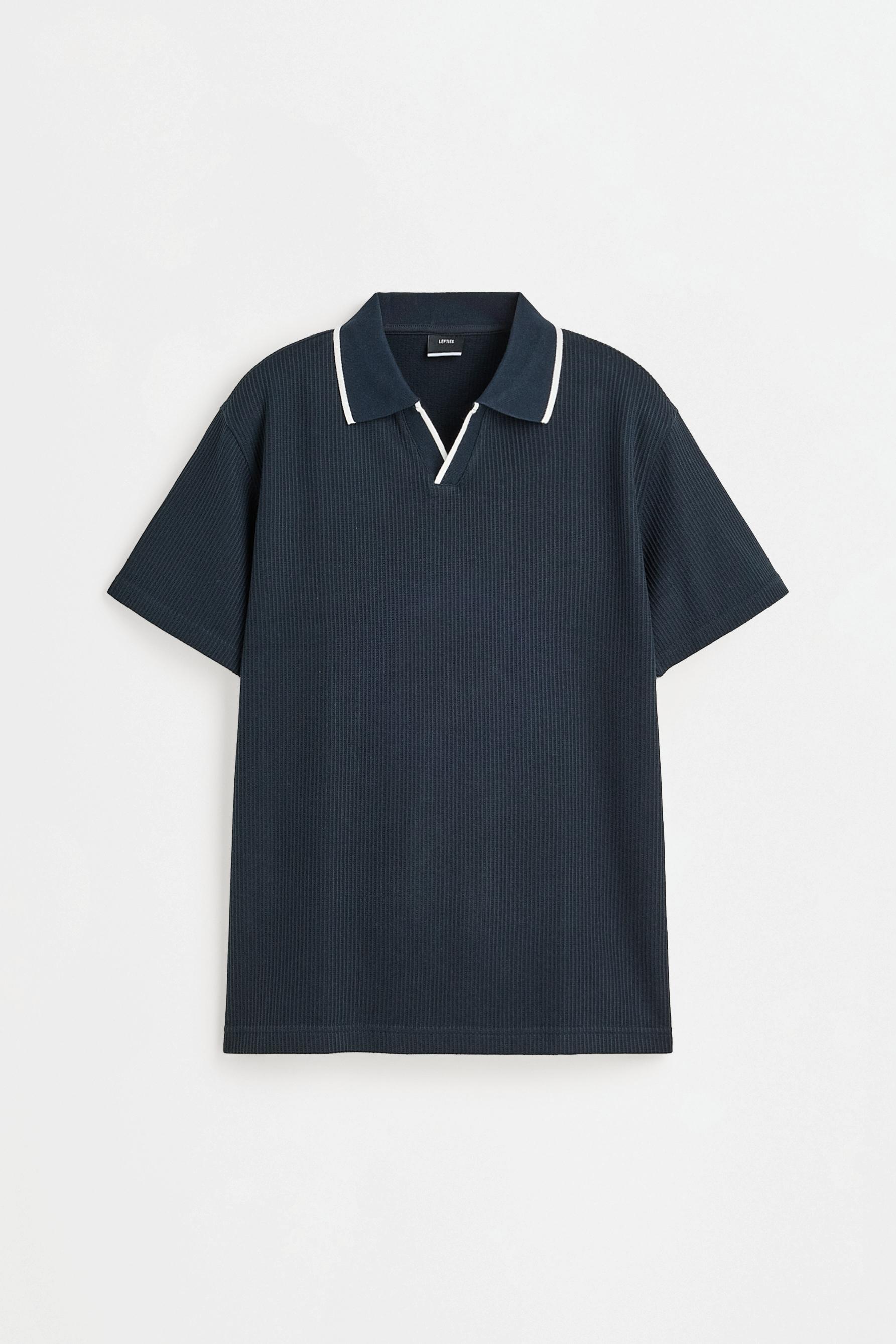 Contrast rib polo shirt — LEAD