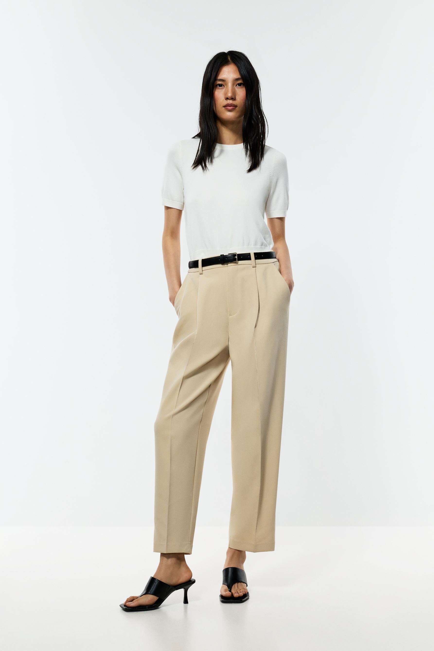 Carrot fit dress trousers — LIGHT CAMEL