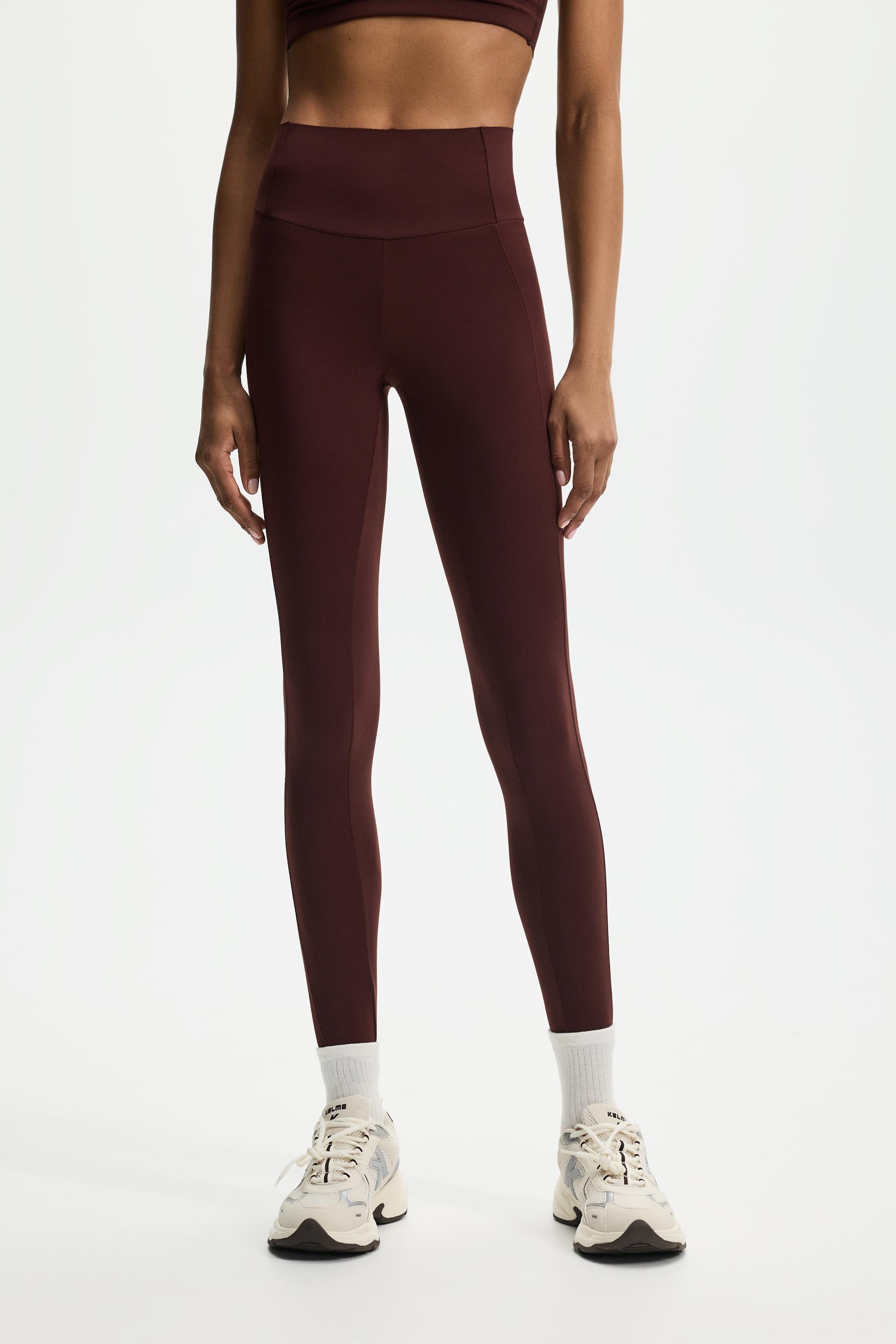 Shaping effect sports leggings — WINE