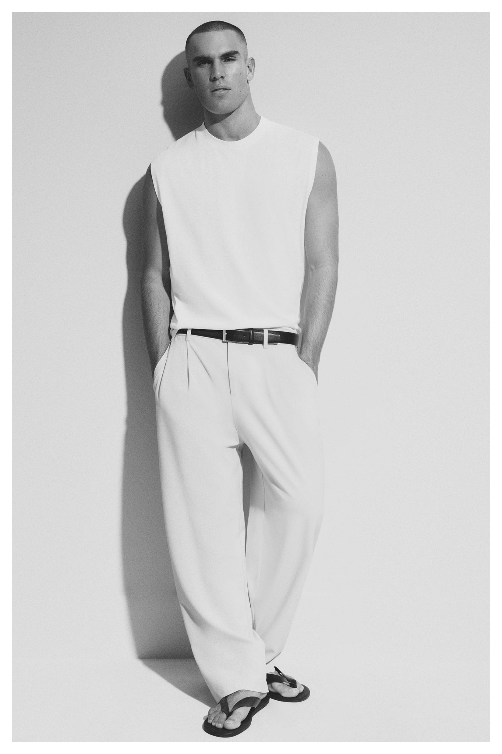 Faded-effect sleeveless T-shirt — OFF WHITE