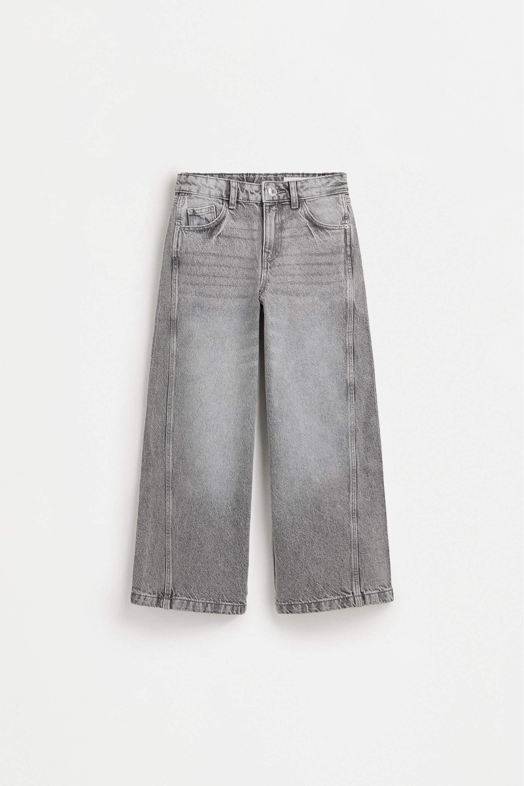 Wide-leg seam jeans — CHARCOAL