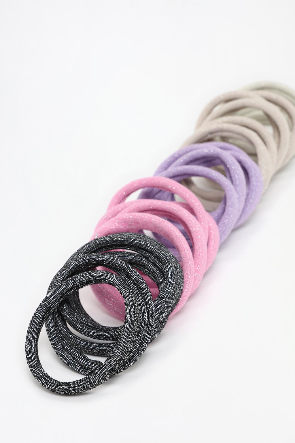 25-pack of metallic hair ties