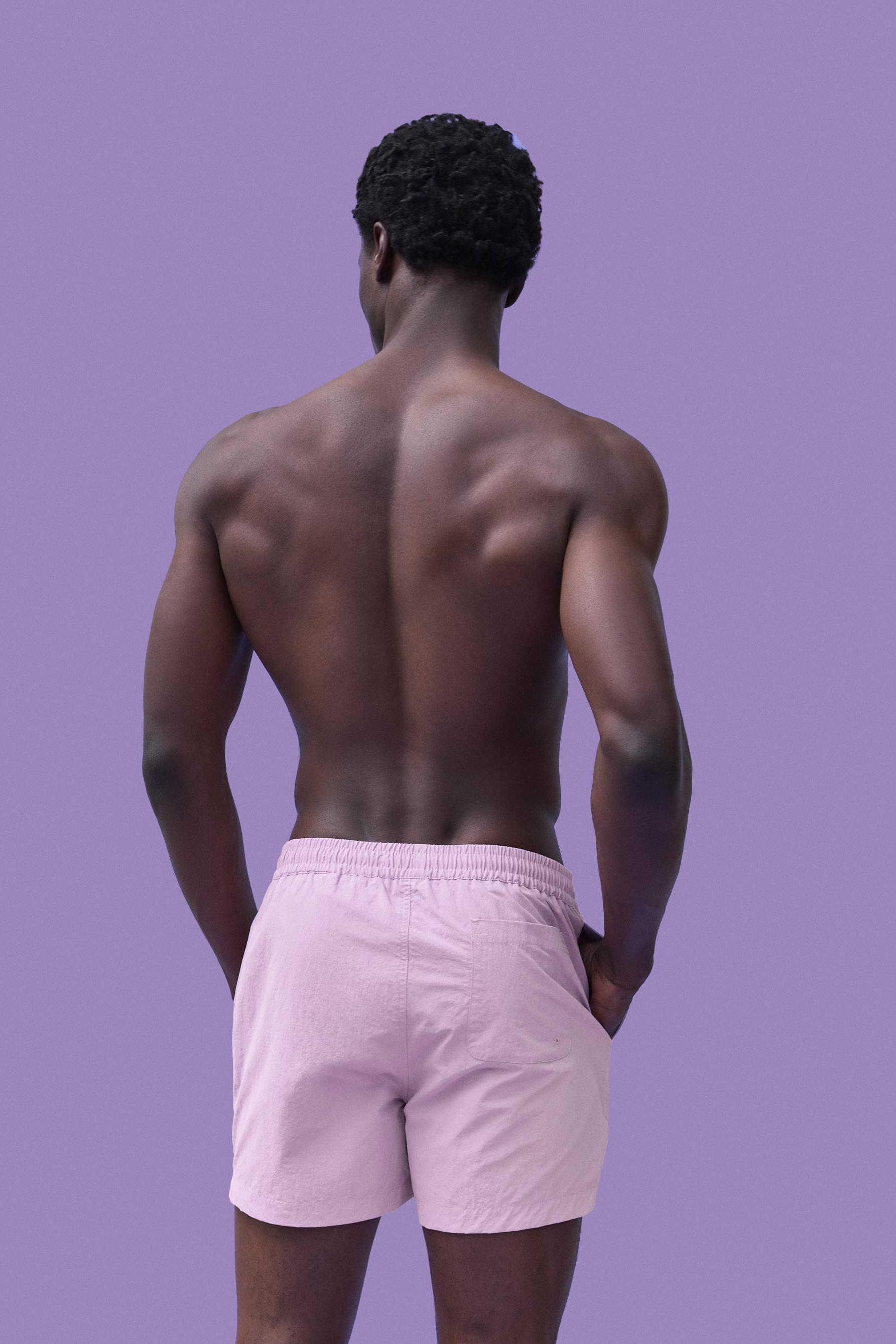 Coloro x Lefties straight swim trunks — DUSTY PINK