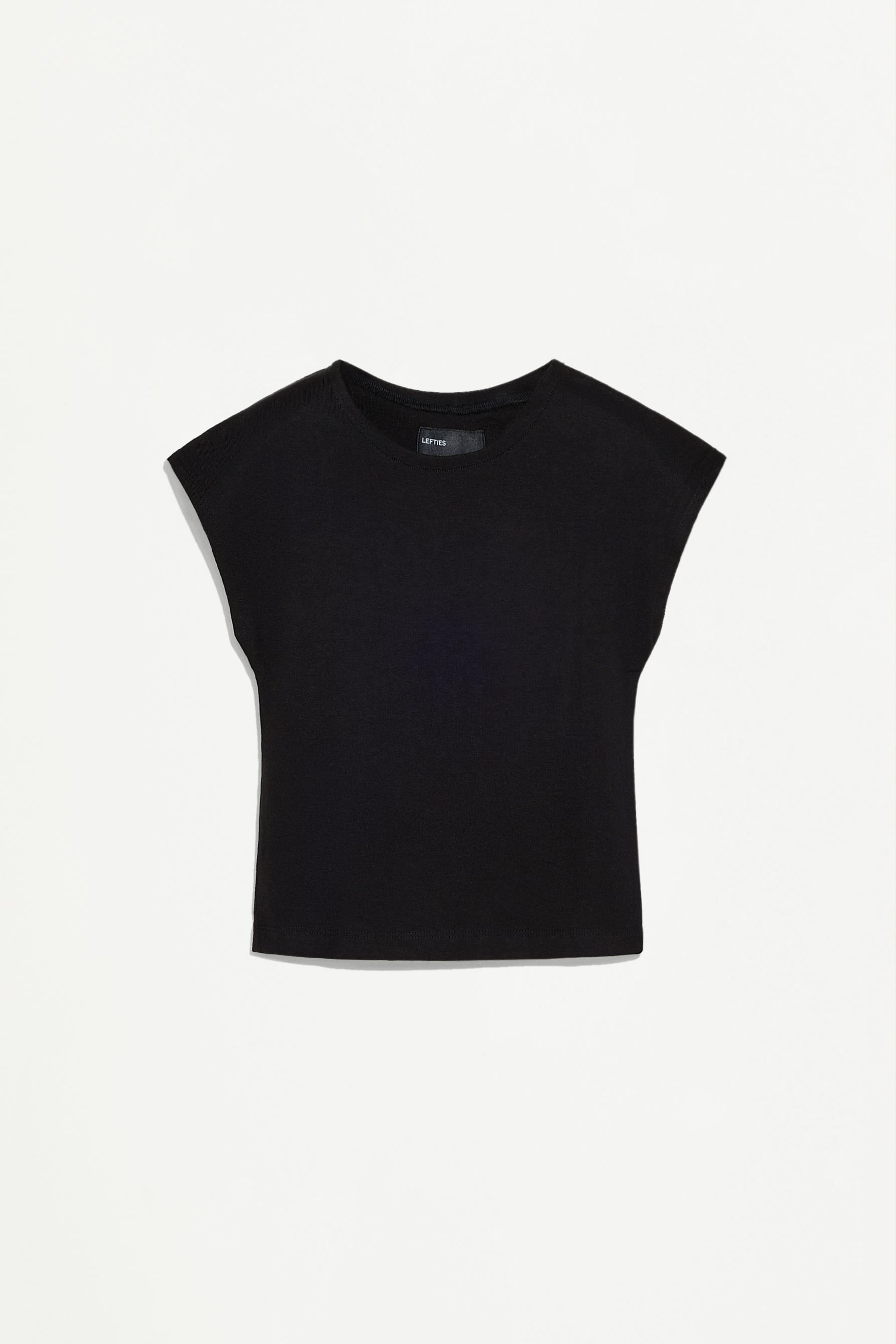 Cropped T-shirt — BLACK