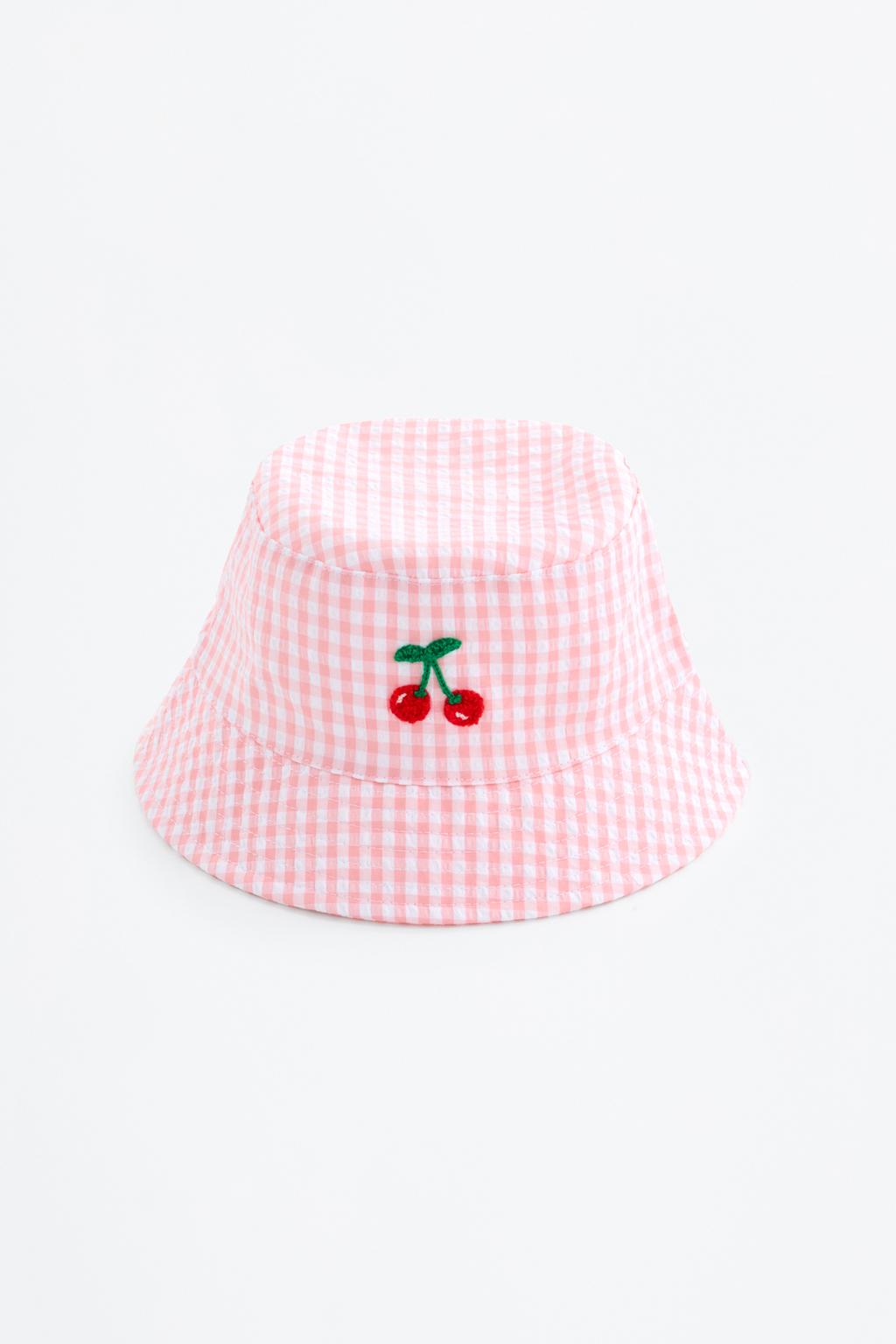 Cherry embroidery bucket hat