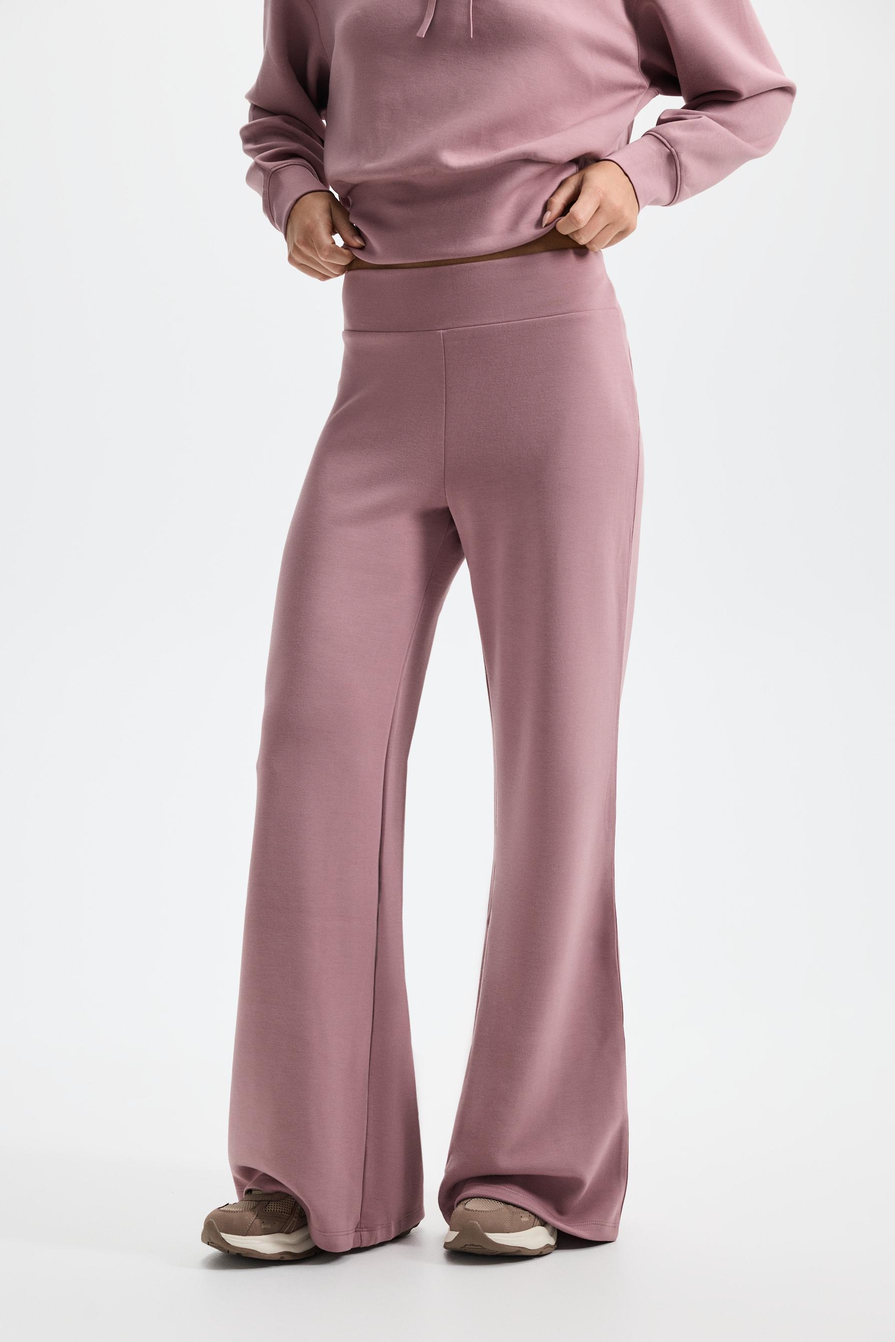 Flowing flared tracksuit trousers — PINK