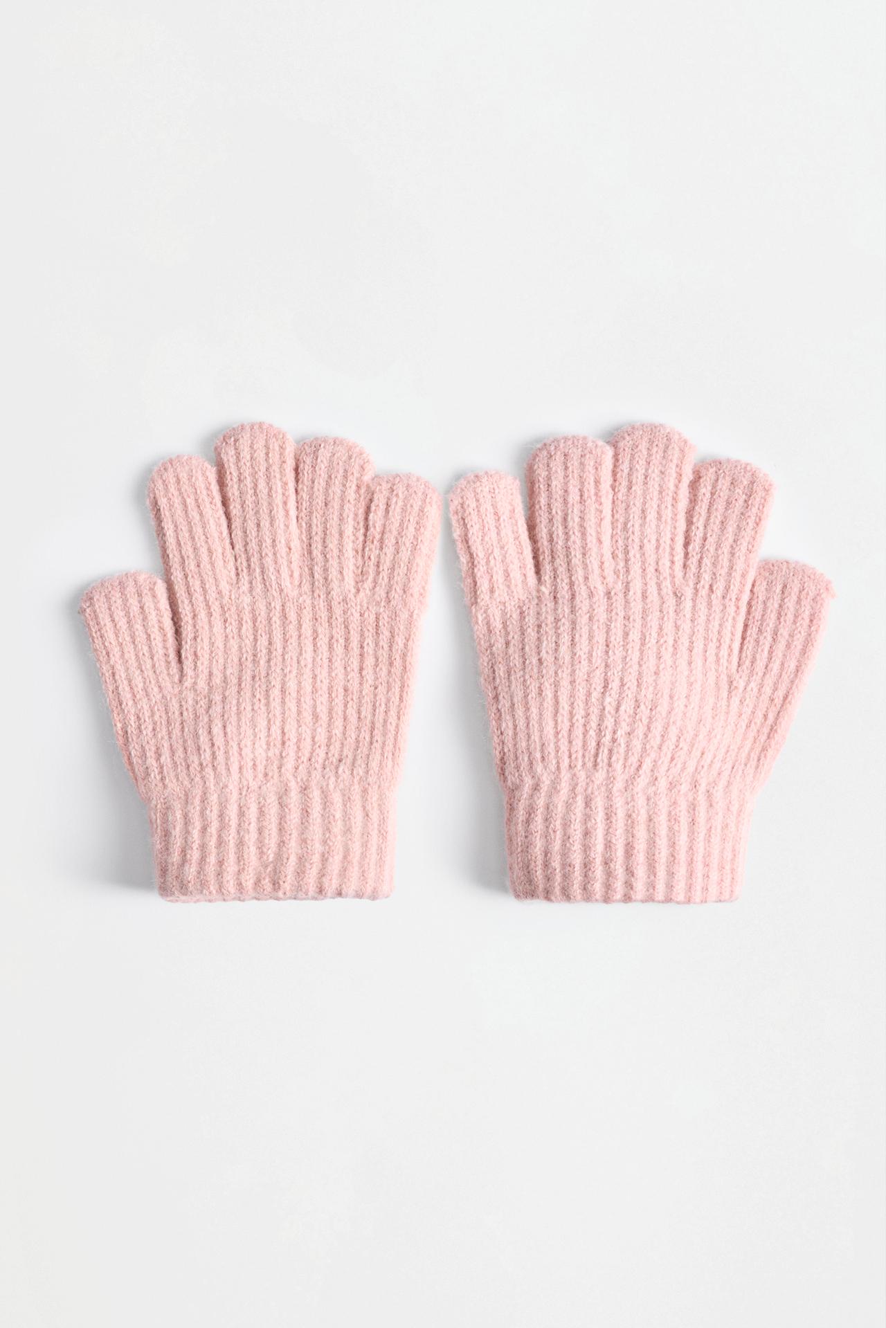 Knit gloves — PINK