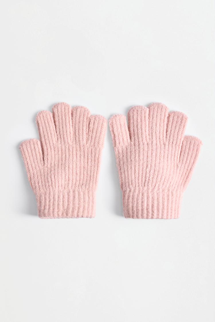 Knit gloves — PINK