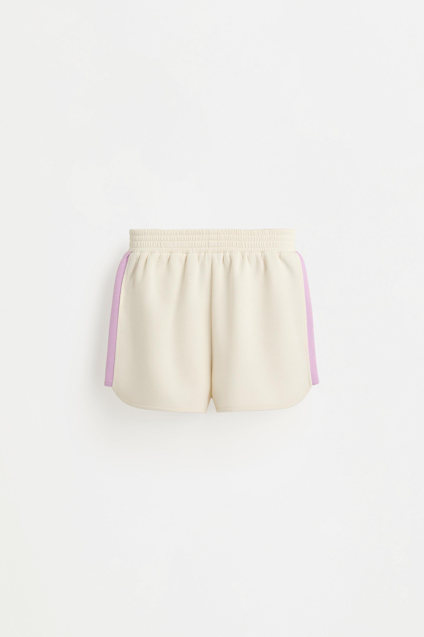 Flowy plush sports shorts — OFF WHITE
