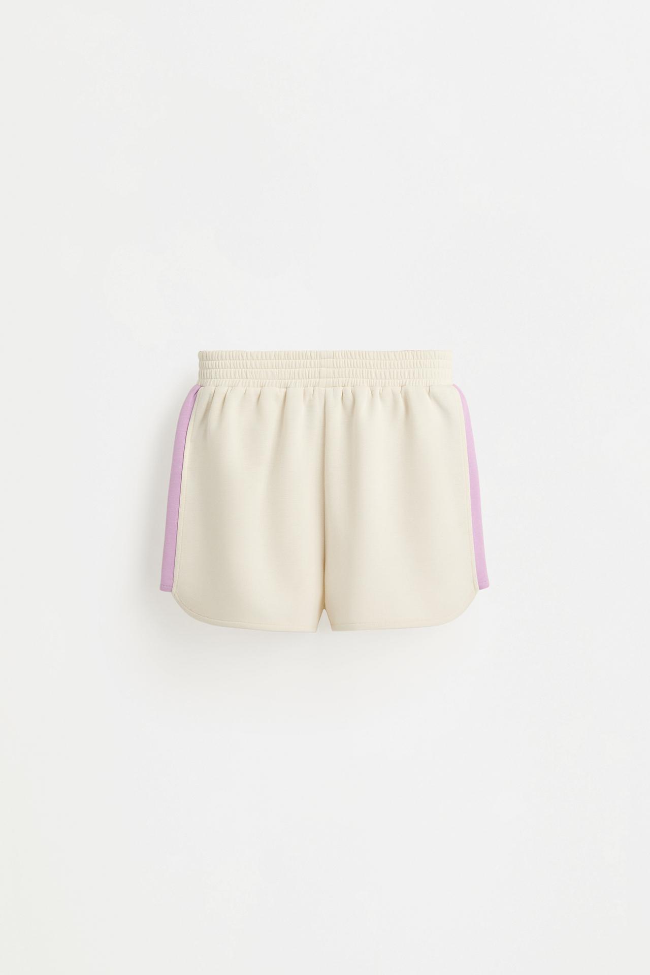 Flowy plush sports shorts — OFF WHITE