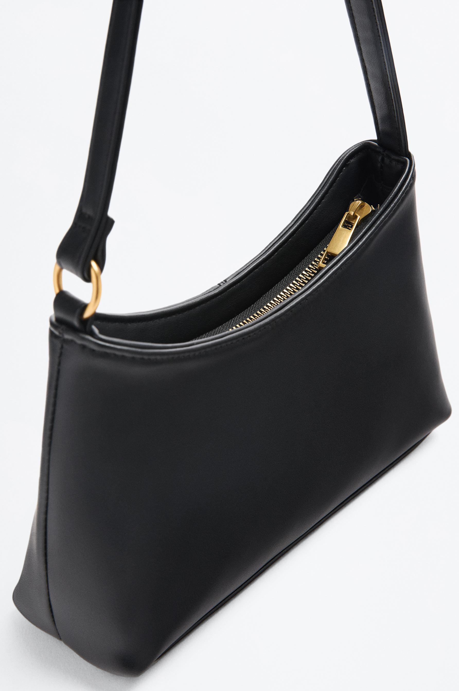 Textured shoulder bag — BLACK