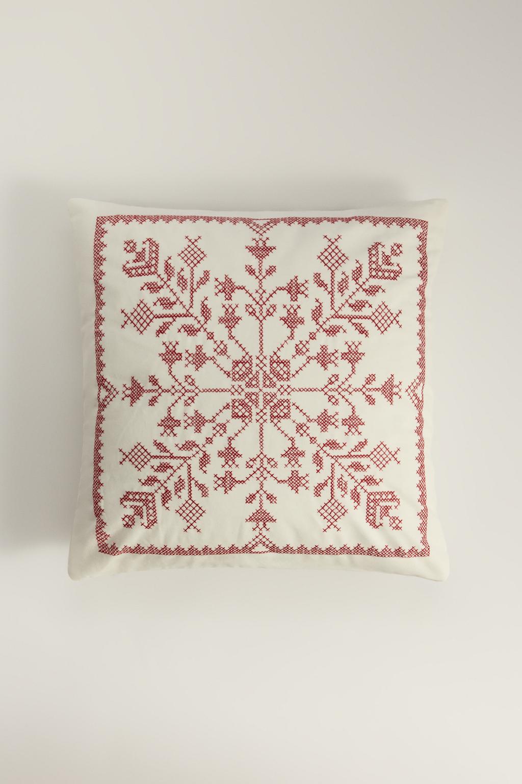 Funda coxín bordado 50 x 50 cm