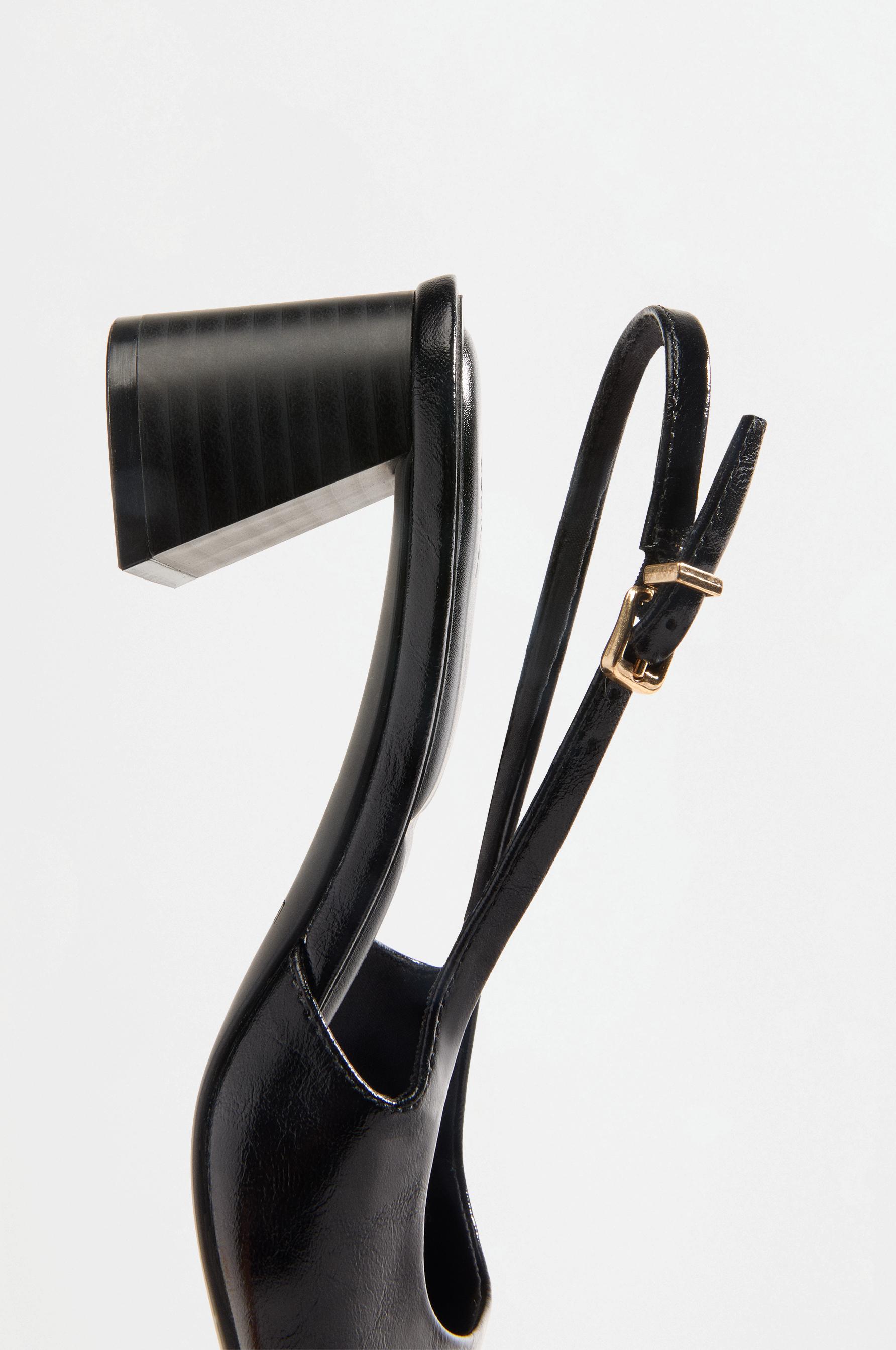Block heel slingback shoe — BLACK